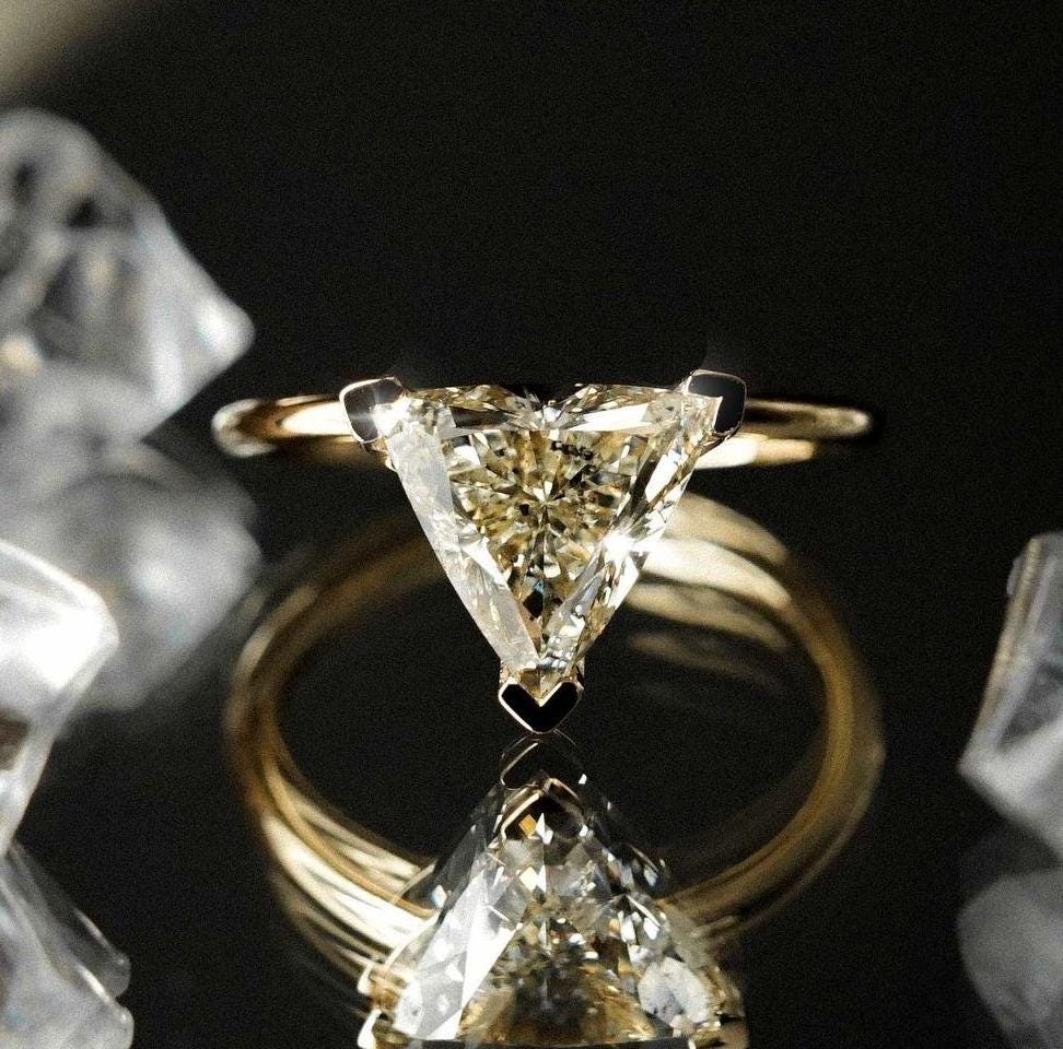 Trillion 2.00ct lab-grown Diamond Solitaire Engagement Ring, EF Color, VS Clarity