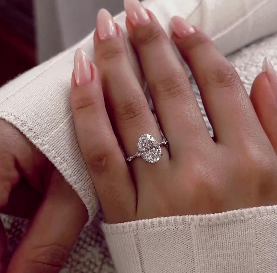2.30tcw Oval Lab-Grown Diamond Ring | Hidden Halo Engagement | IGI Certified