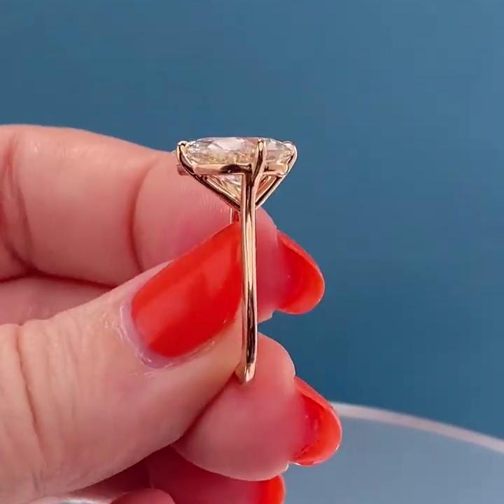 7.00tcw Heart And Pear Toi Et Moi Lab Diamond Ring | IGI Certified | VVS | DEF Color | Ethical Gold