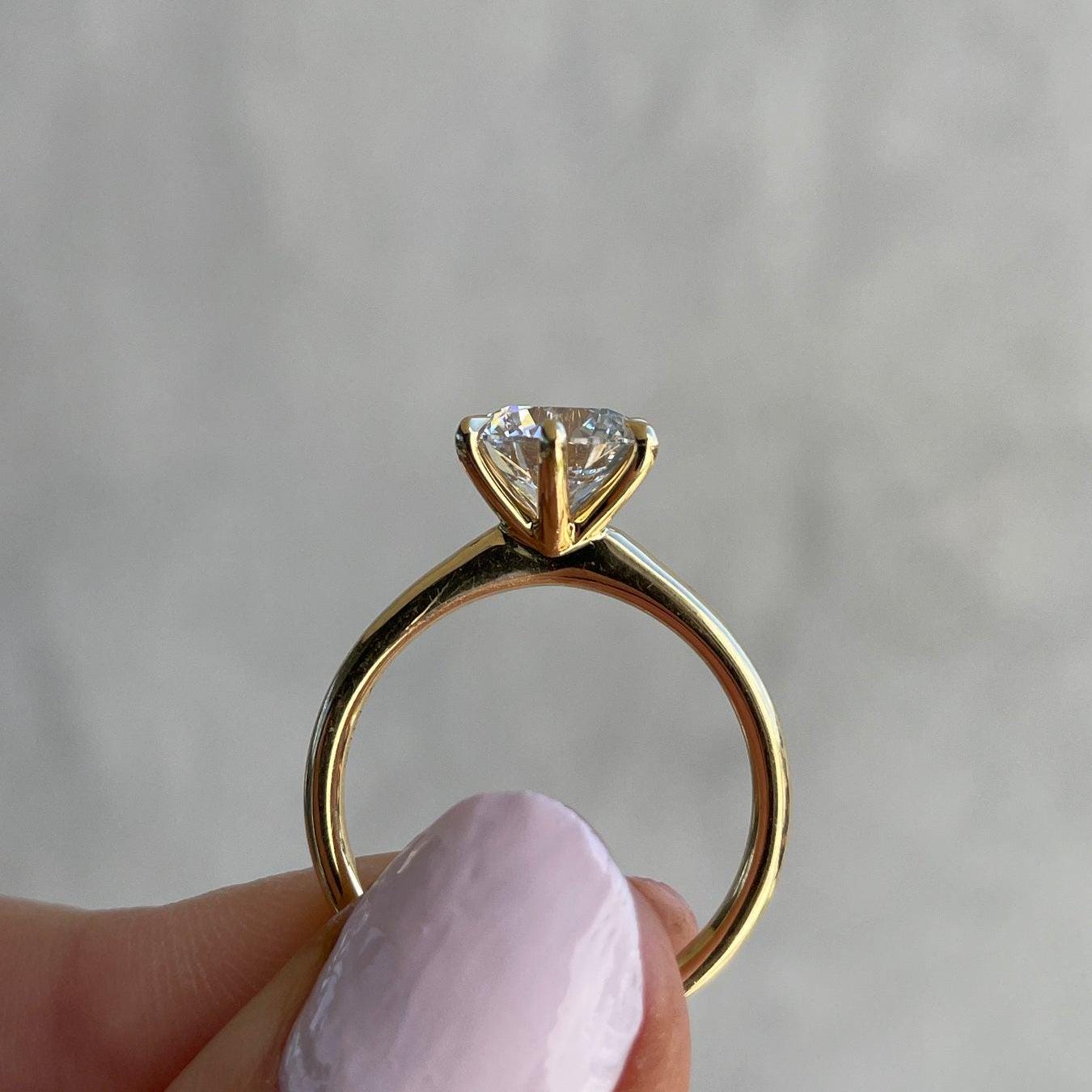 2.00ct Round Lab Diamond Six-Claw Solitaire Engagement Ring | IGI Certified | Yellow Gold