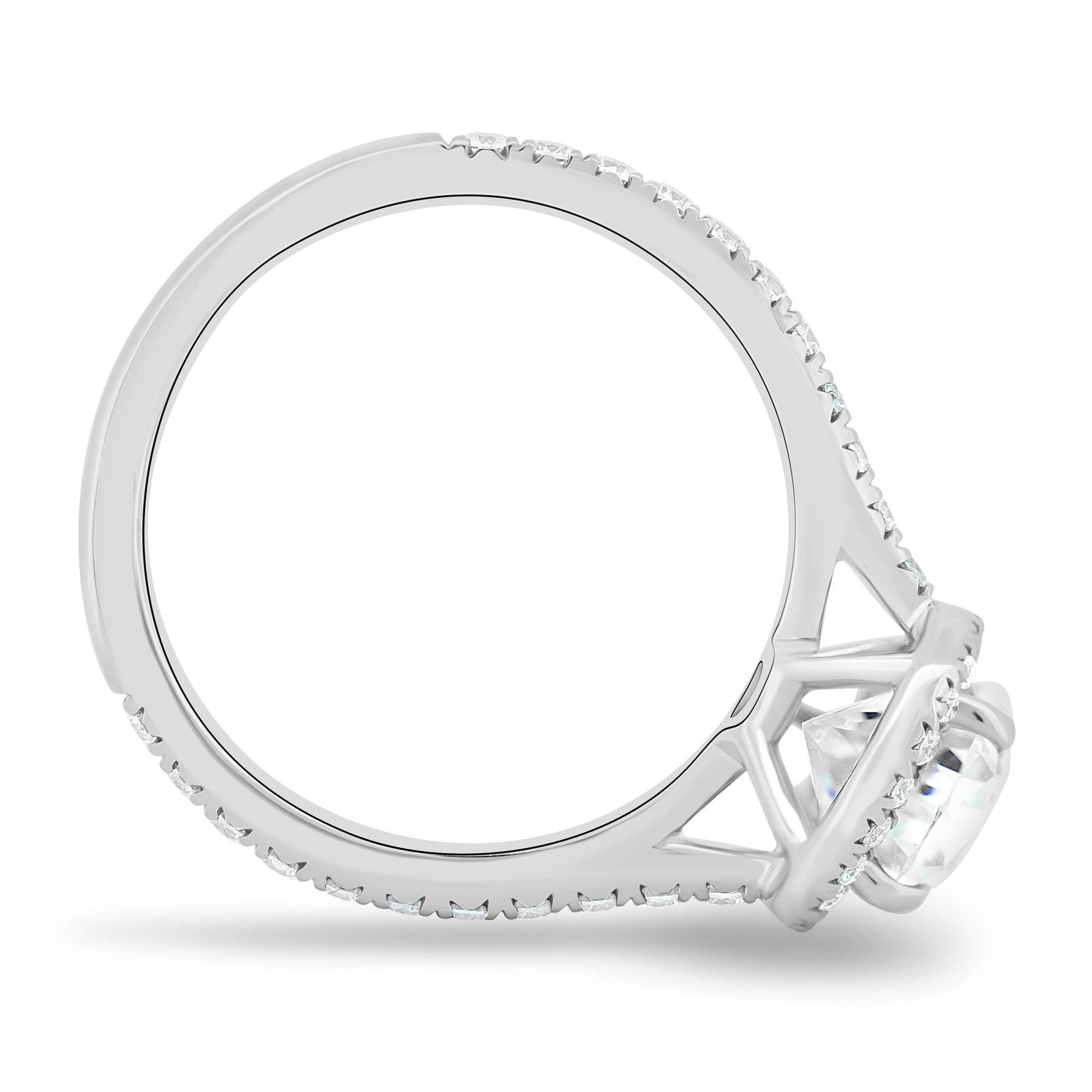 3.50tcw Pear Lab Grown Diamond Halo Engagement Ring | IGI Certified | DEF Color | VVS–VS Clarity
