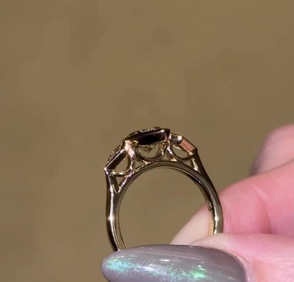 Marquise 2.30tcw Lab Diamond Three Stone Cathedral Ring | DEF VVS–VS | IGI Certified