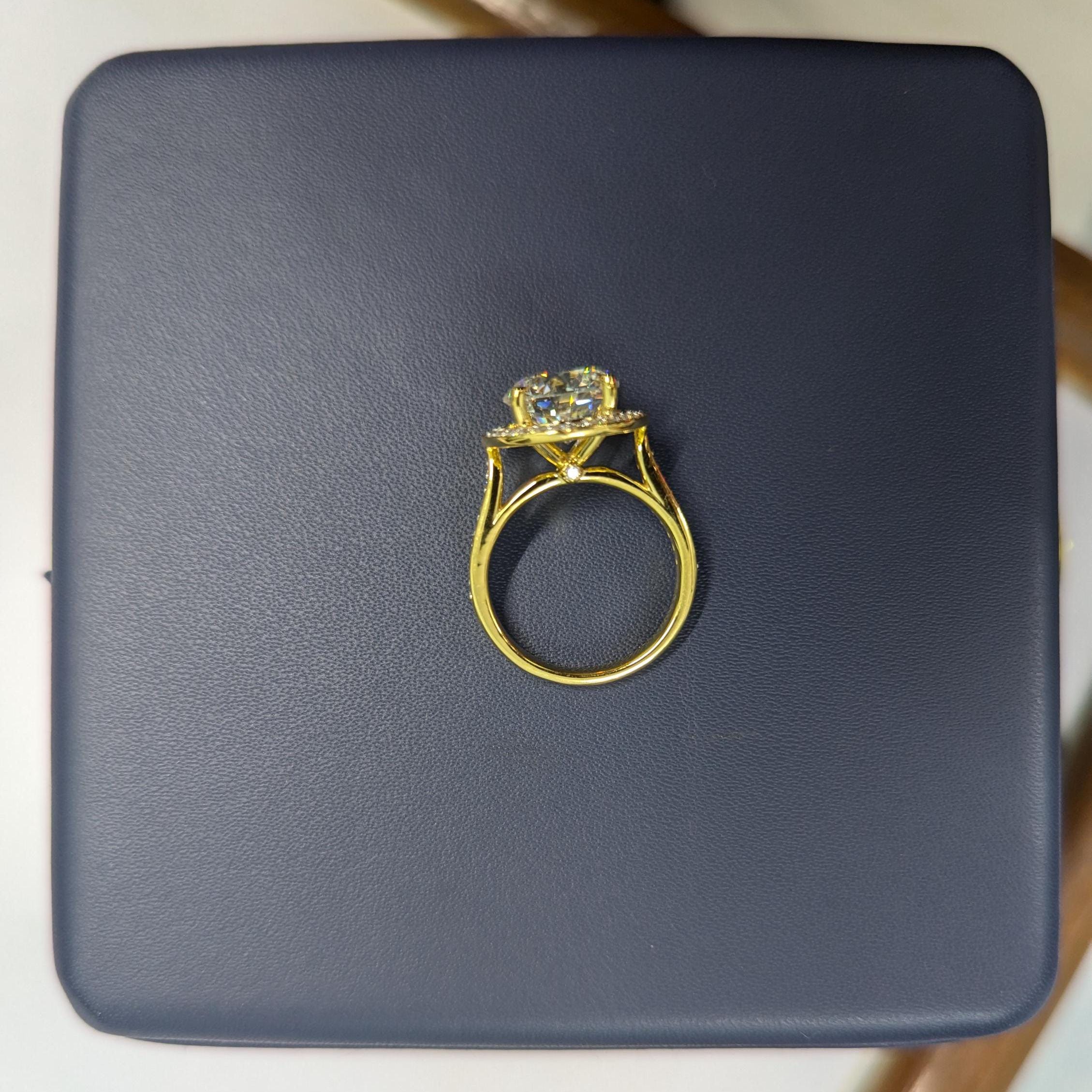Round 3.40tcw Lab Grown Diamond Pave Halo Style Engagement Ring, EF Color, VS Clarity - IGI Certificate