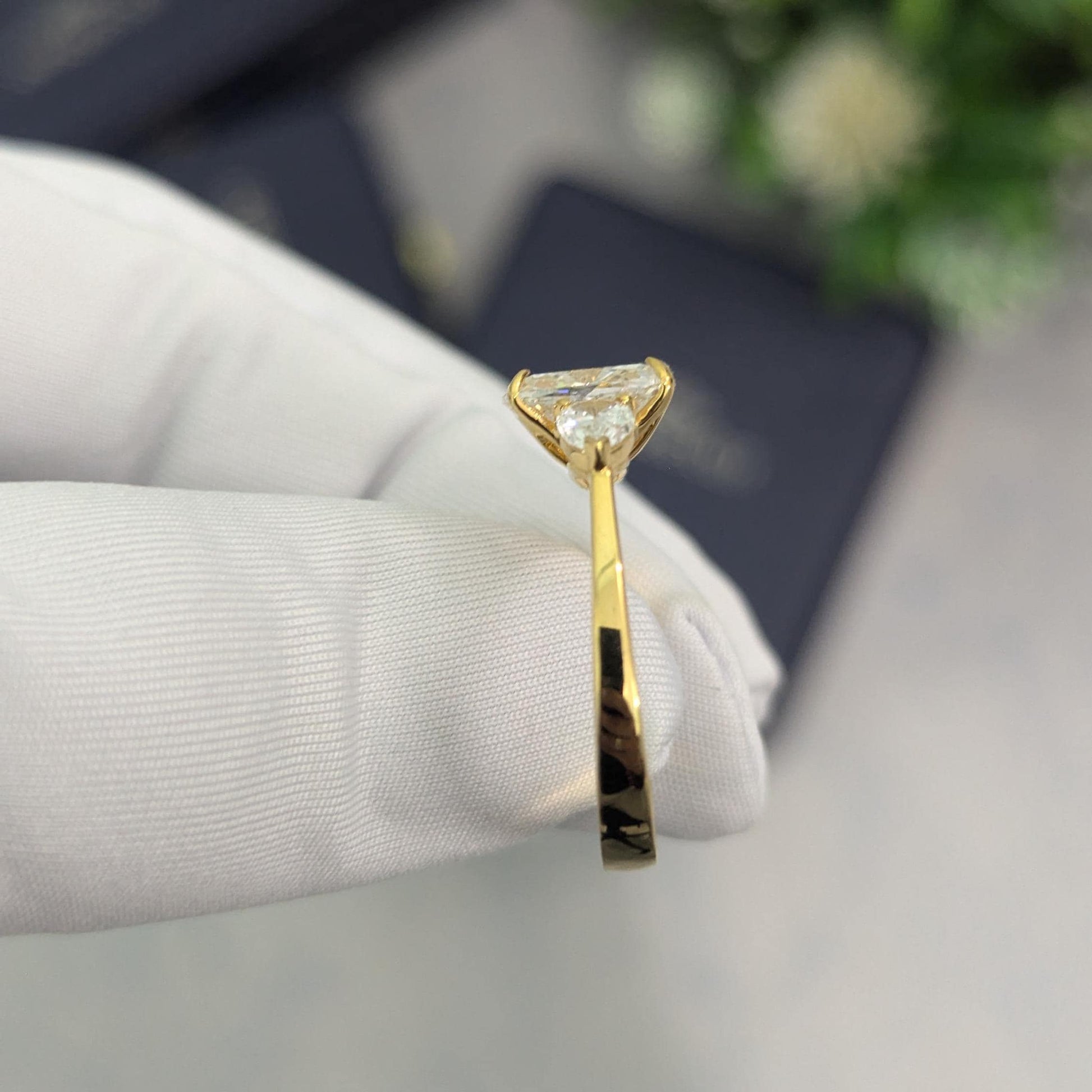 2.40tcw Cushion Lab Diamond Engagement Ring | Pear Accents | IGI Certified | Ethical Jewelry