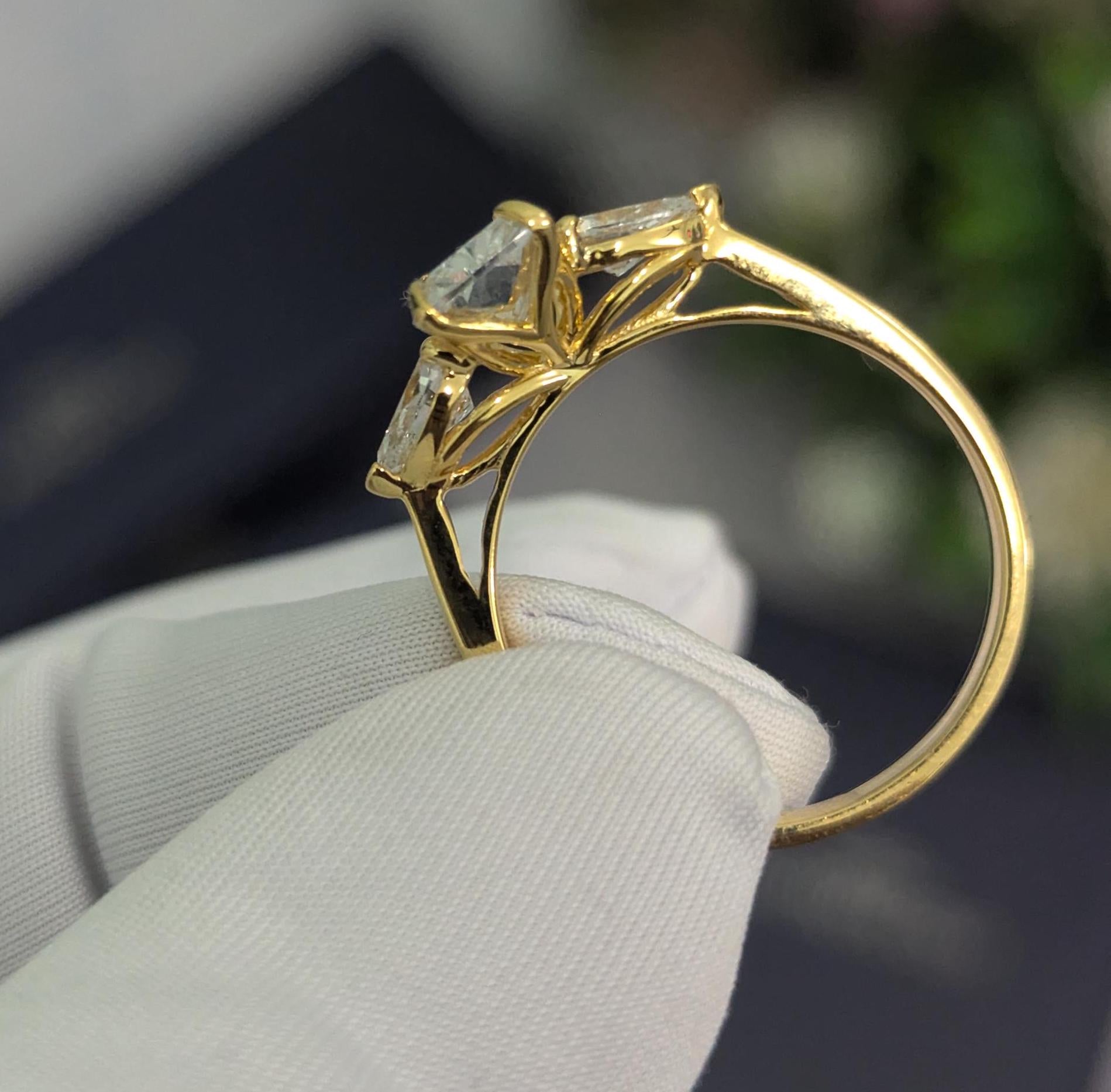 2.40tcw Cushion Lab Diamond Engagement Ring | Pear Accents | IGI Certified | Ethical Jewelry