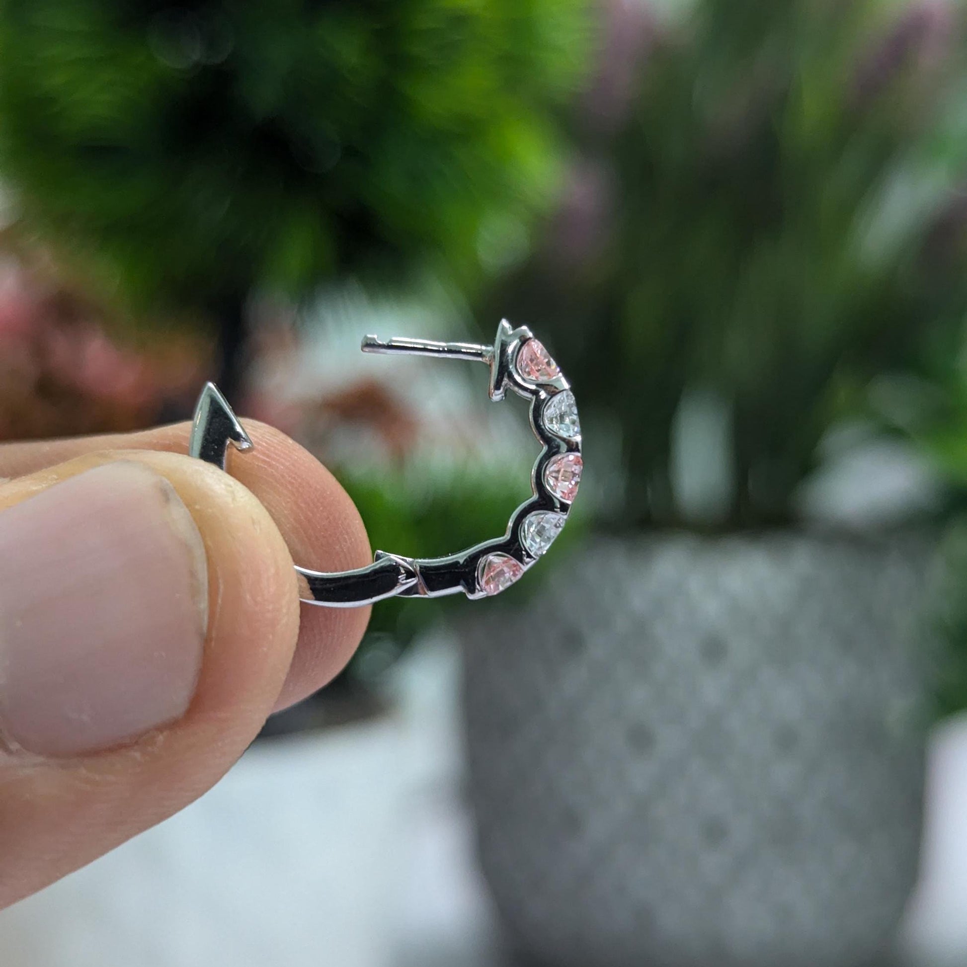 Round 1.00ct Lab Grown Diamond Hoop Earring, EF Color, VS Clarity, IGI Certificate