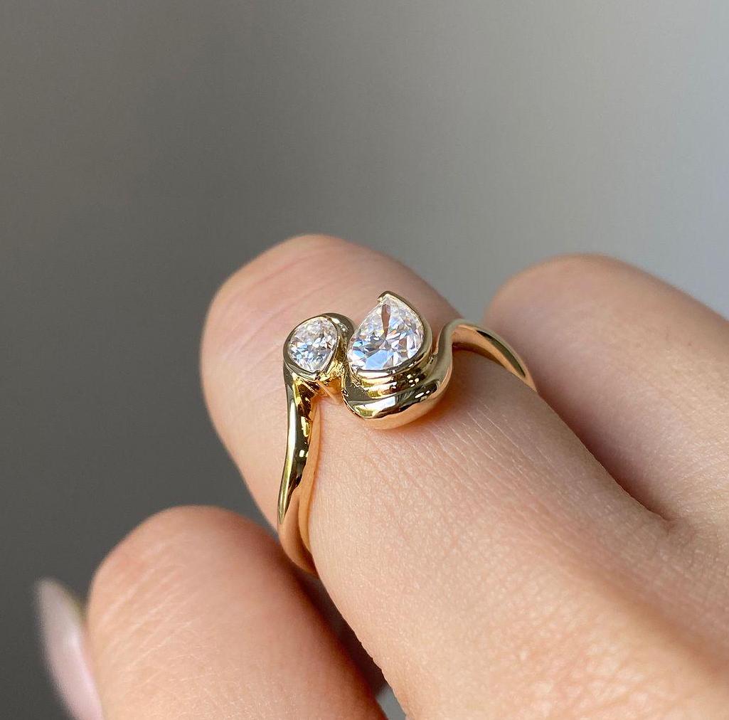 Double Pear 1.50tcw Lab Diamond Engagement Ring | IGI Certified | D-E-F | VVS–VS