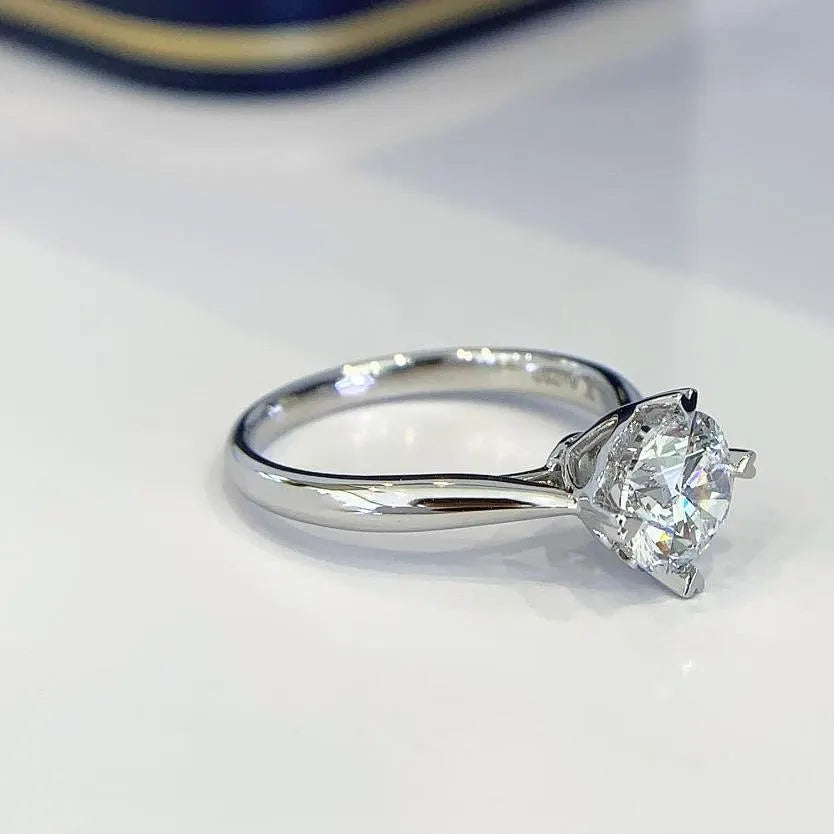 Round 1.50ct Lab Diamond Heart Prong Solitaire Ring | IGI Certified
