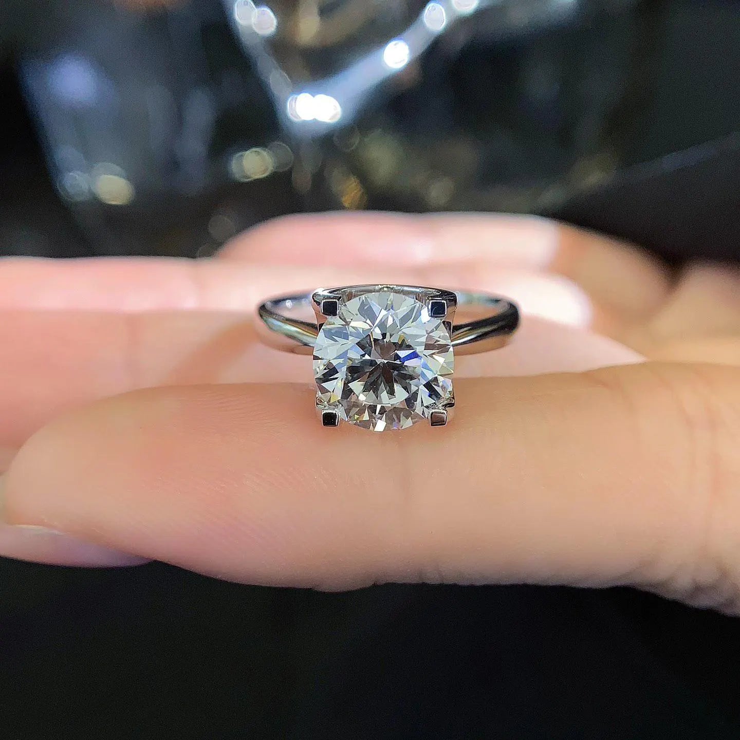 2.60ct Round Lab Grown Diamond Halo Engagement Ring | IGI Certified | Custom Gold & Platinum