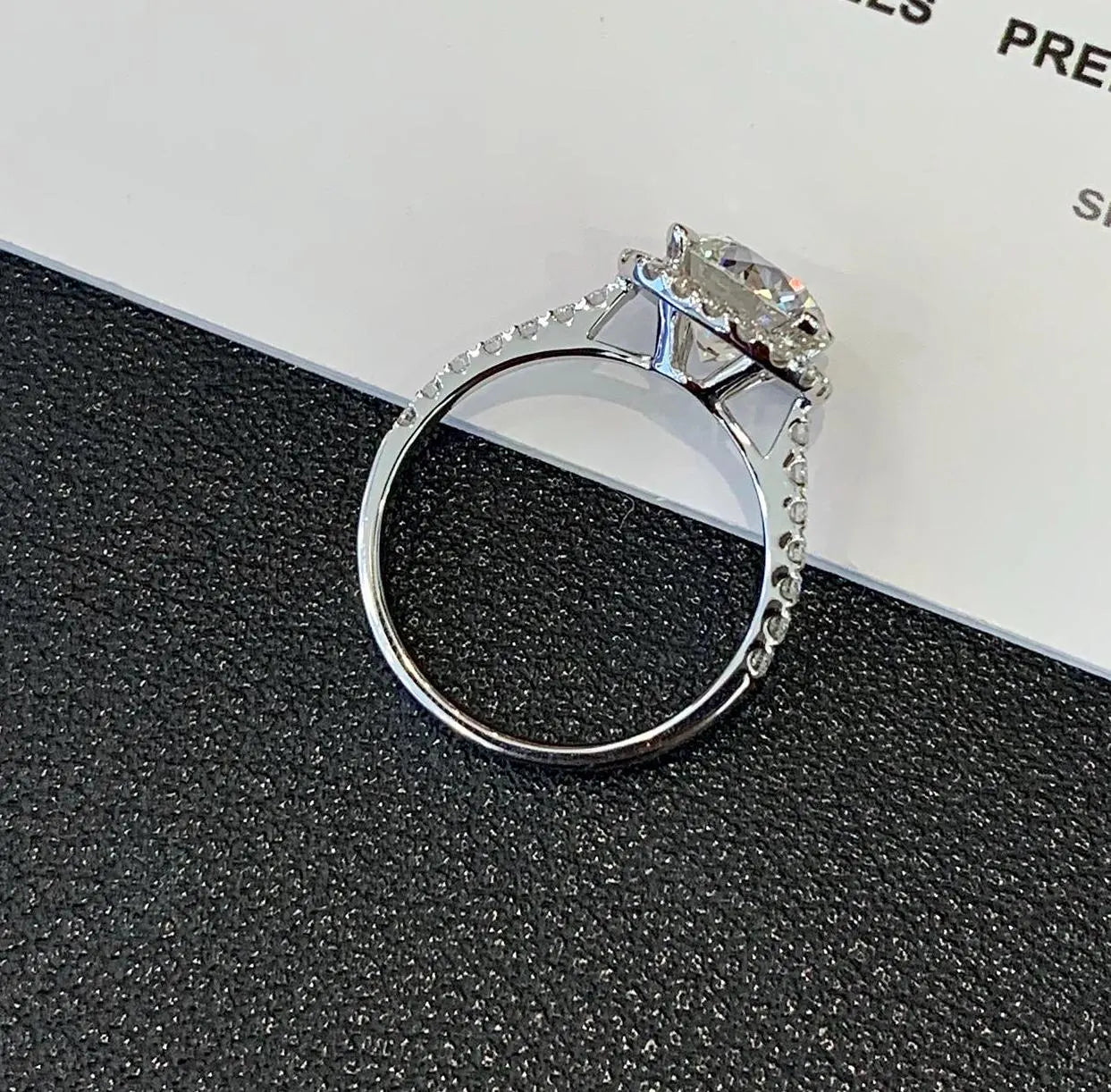 Round 2.80tcw Lab Grown Diamond Halo Cathedral Shank Engagement Ring, D-E-F Color, VVS-VS Clarity - IGI Certified