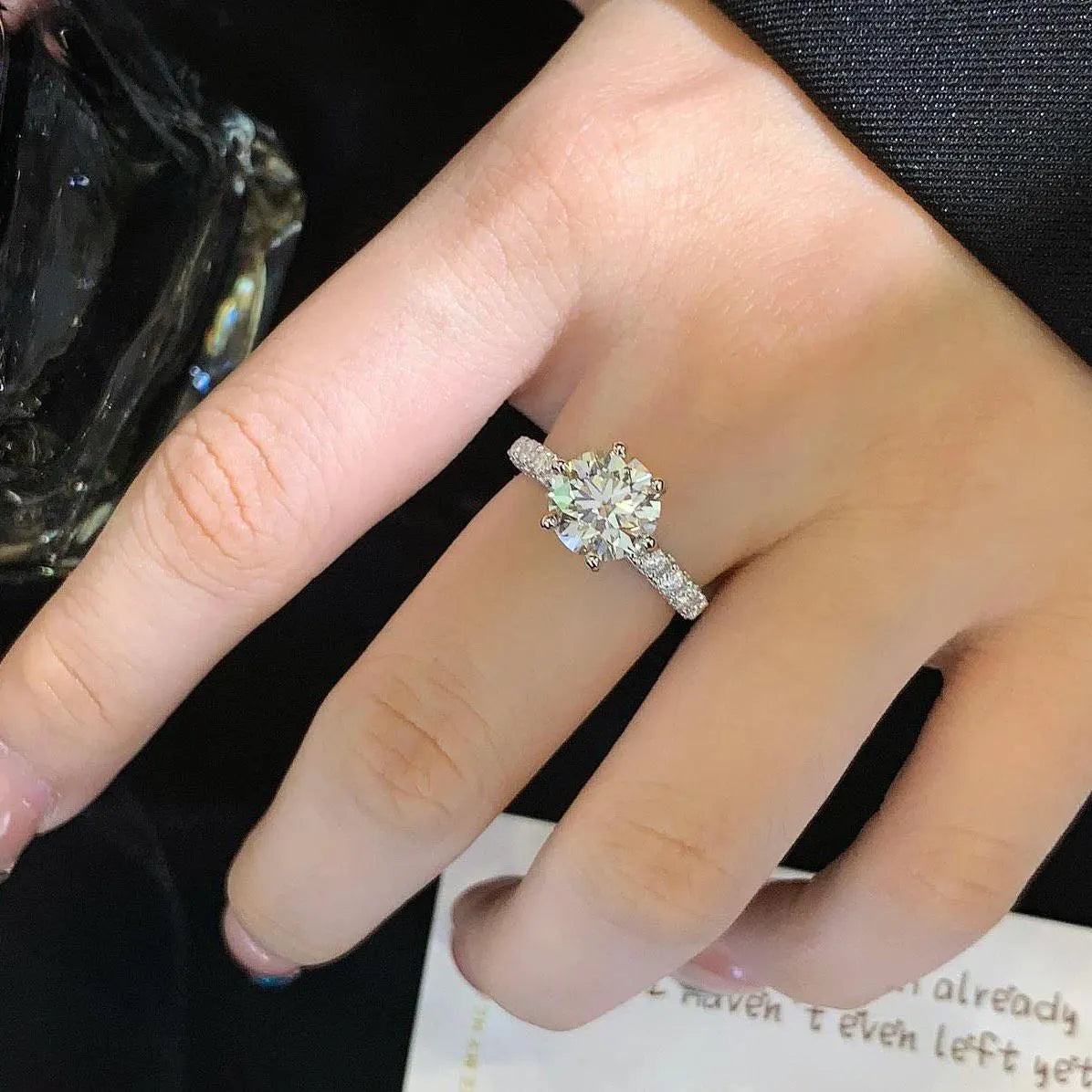 Round 3.30tcw Lab Diamond Accent Engagement Ring | IGI Certified