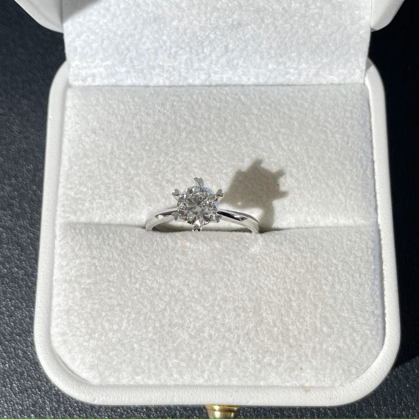 Round 1.50ct Lab Grown Diamond Six Heart Shape Claw Solitaire Pave Engagement Ring, D-E-F Color, VVS-VS Clarity - IGI Certified