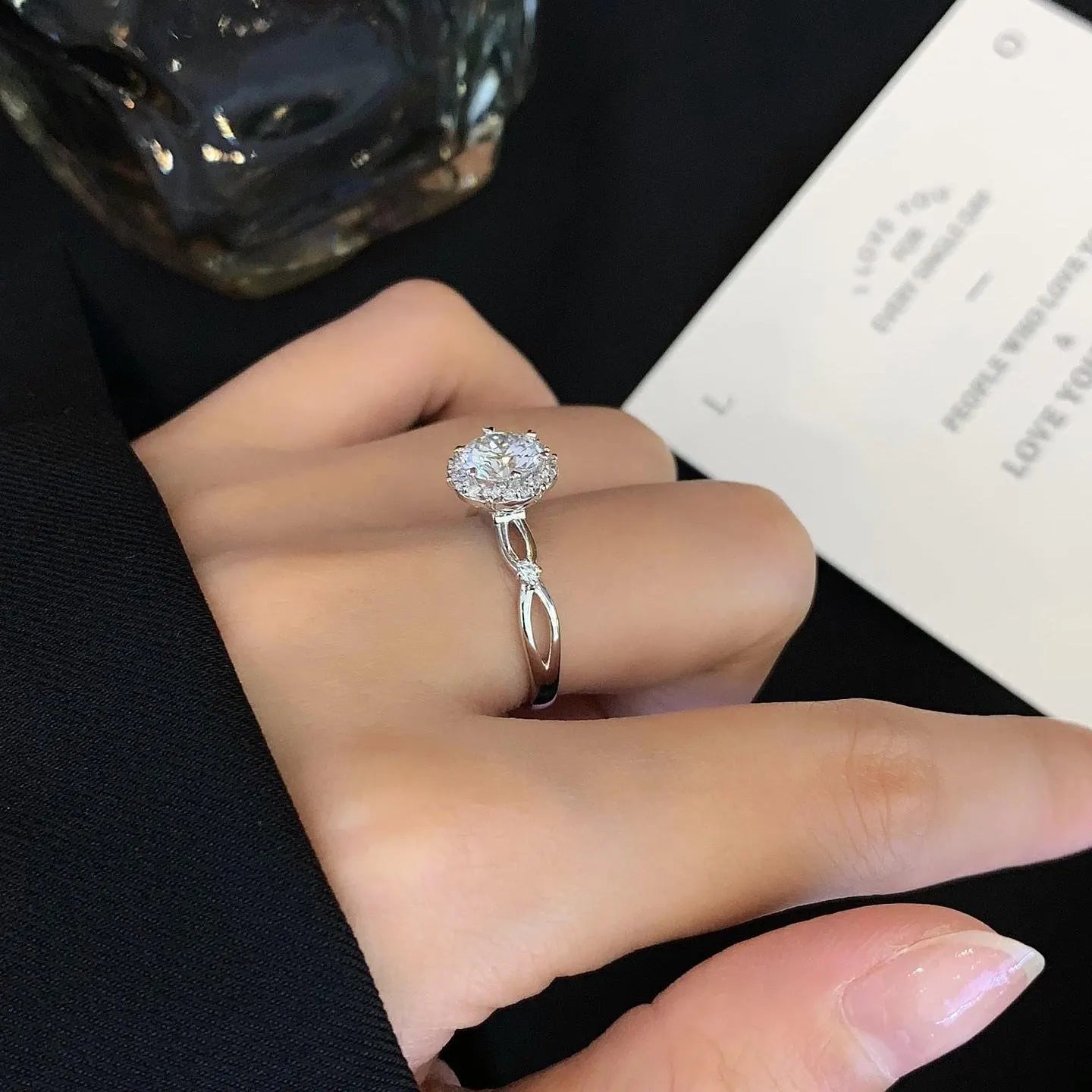 Round 1.40tcw Lab Diamond Halo Criss Cross Band Ring | IGI Certified DEF VVS–VS | Yellow Gold