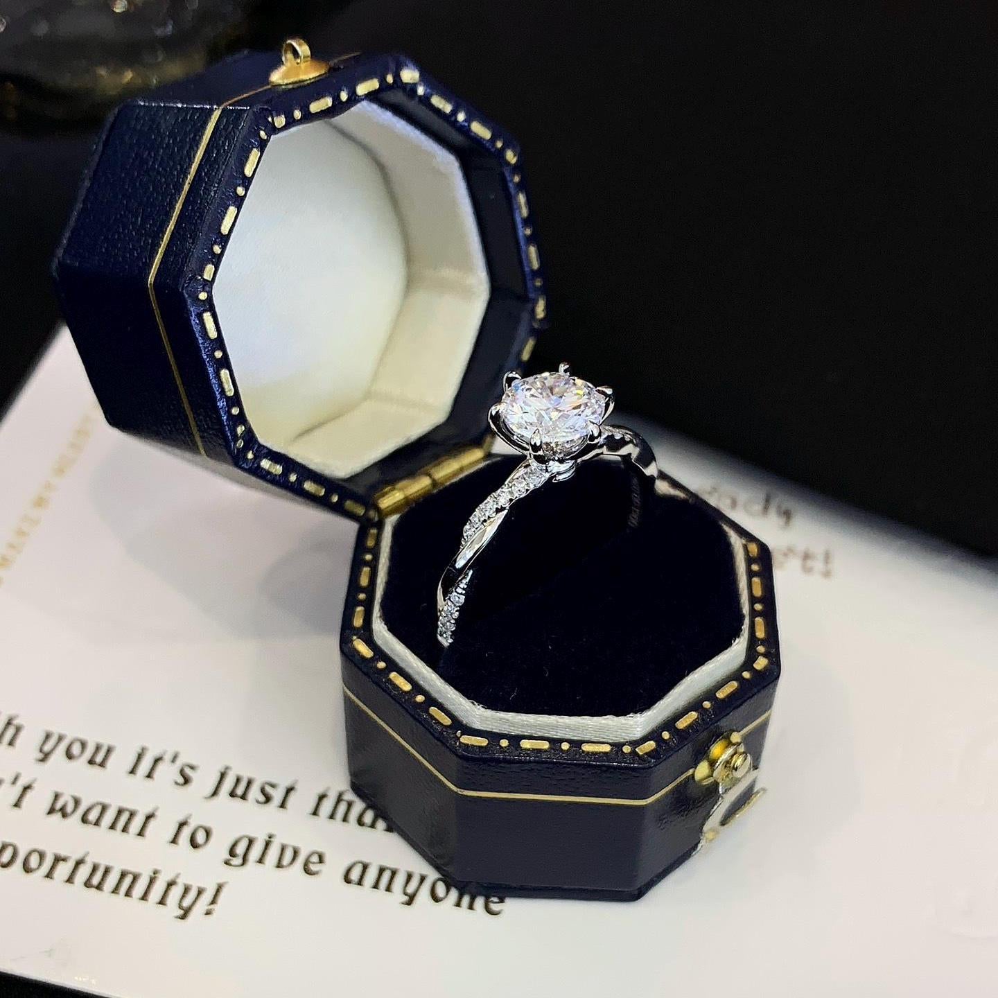 1.50ct Round Lab Grown Diamond Twisted Pavé Engagement Ring | IGI Certified | Ethical Gold
