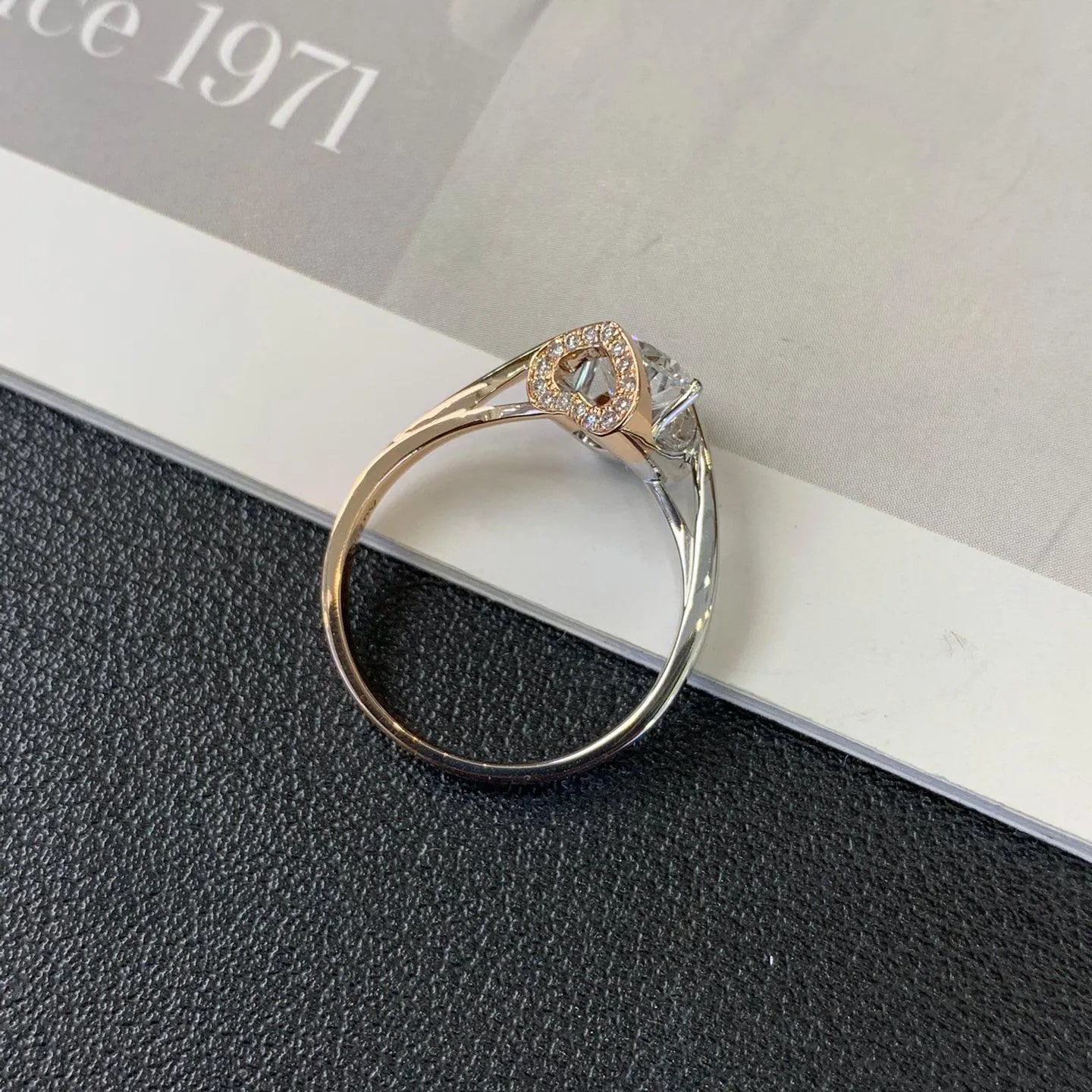 1.60tcw Round Lab Diamond Engagement Ring | Bypass Band | Two-Tone Gold | IGI Certified