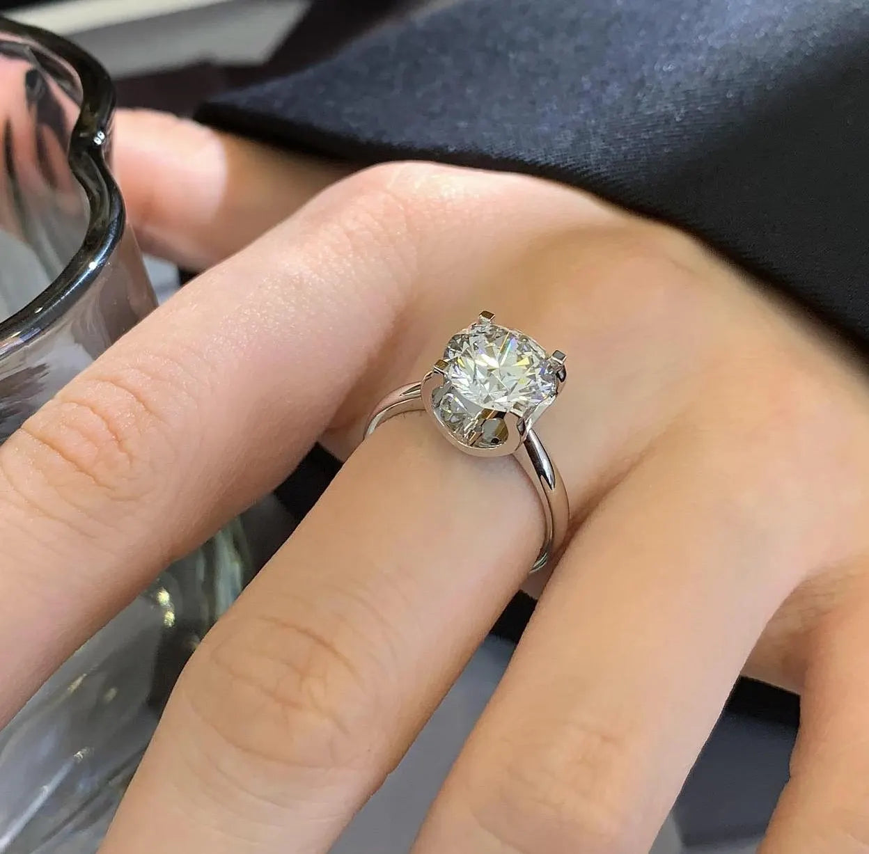 2.60ct Round Lab Grown Diamond Halo Engagement Ring | IGI Certified | Custom Gold & Platinum