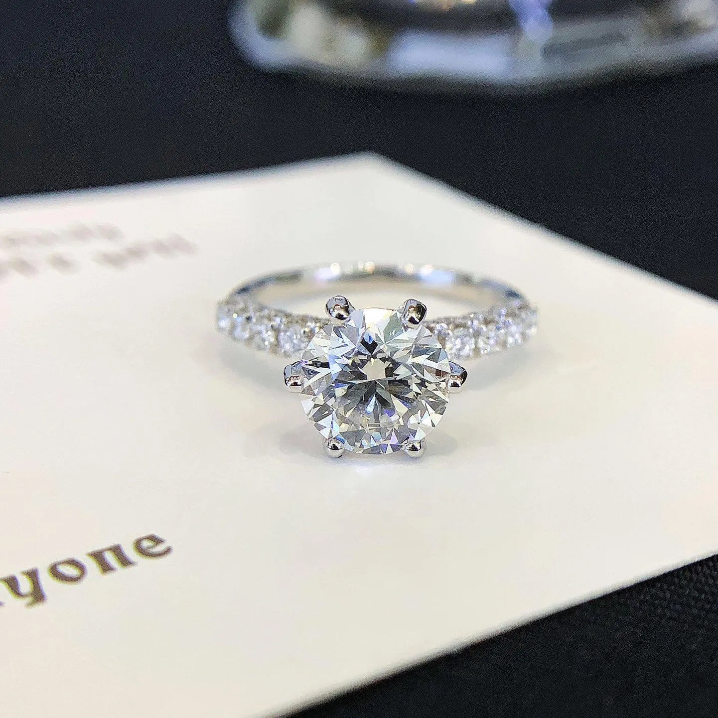 Round 3.30tcw Lab Diamond Accent Engagement Ring | IGI Certified