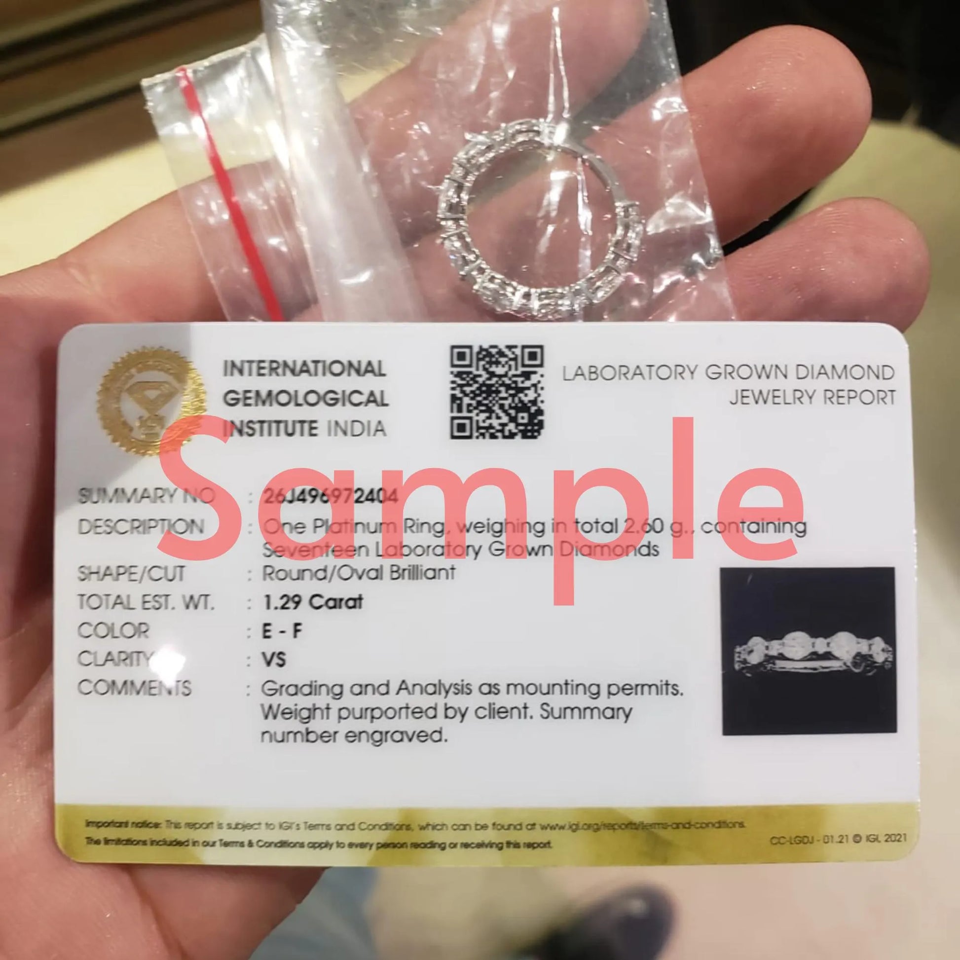 Lab-grown diamond jewelry report card
