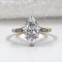 Marquise cut engagement ring with split shank vintage design