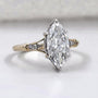 Marquise diamond ring with detailed split shank band