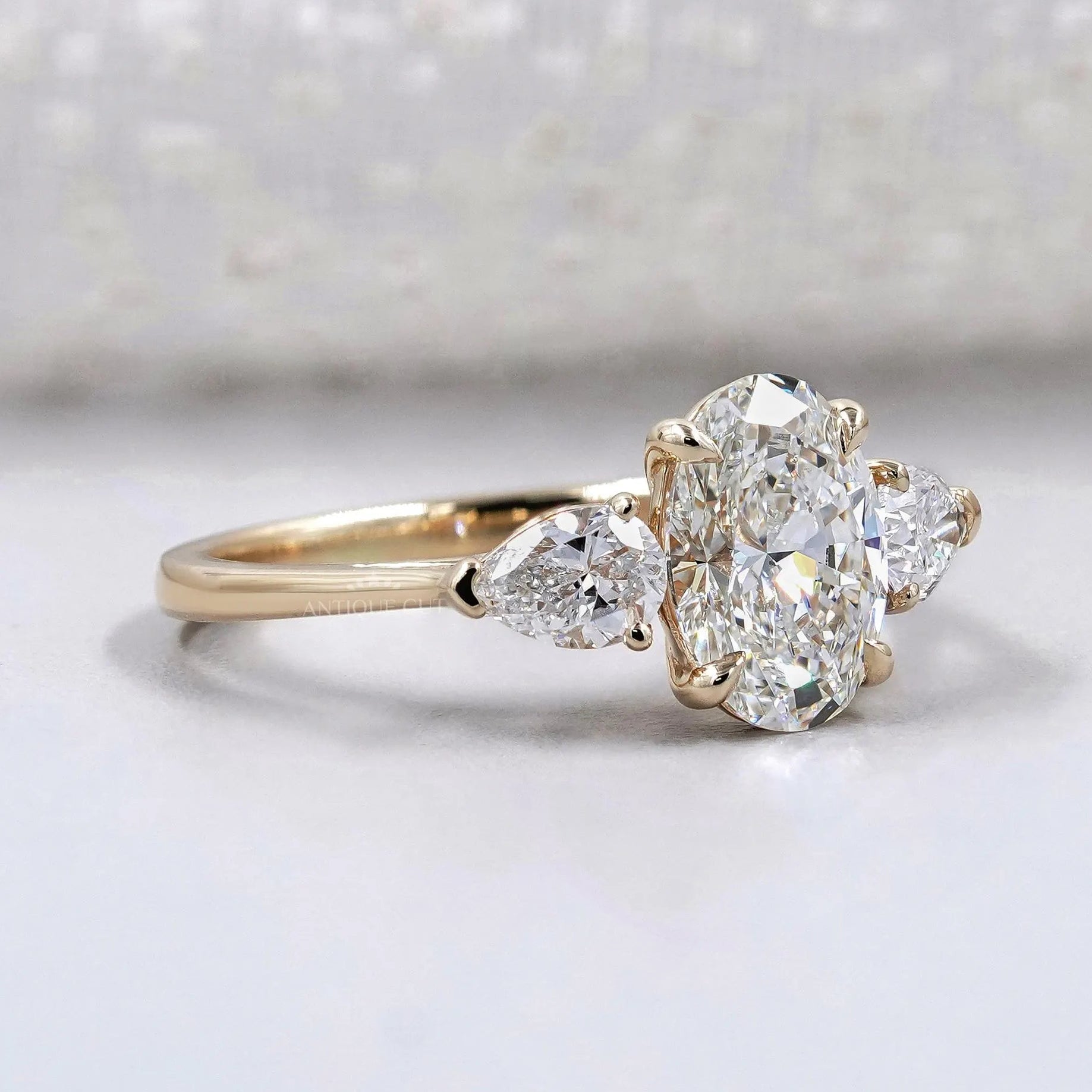 IGI Certified oval cut lab grown diamond ring