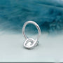 Vintage inspired cushion diamond solitaire ring in white gold