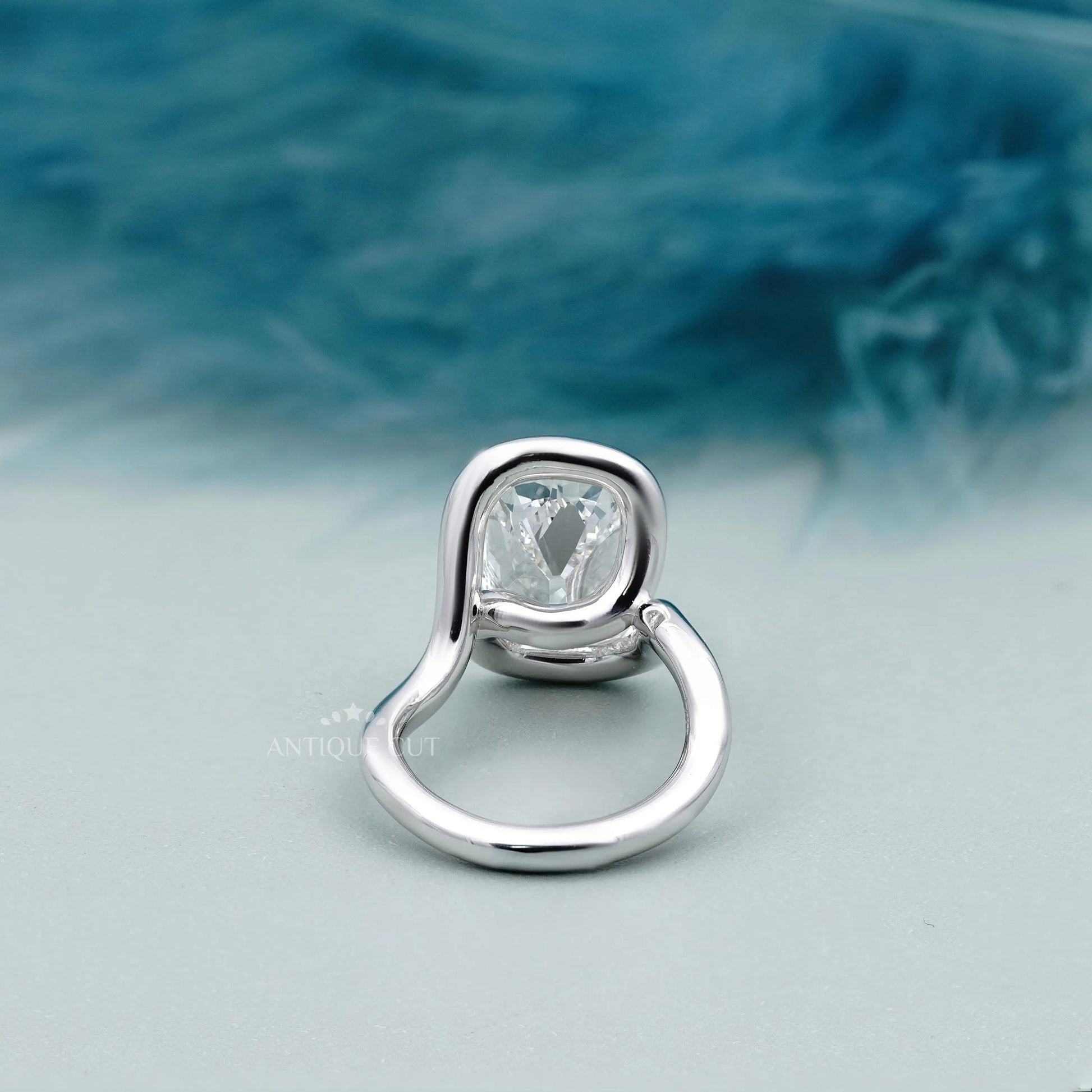 IGI Certified cushion lab grown diamond engagement ring