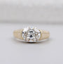 5.00ct Oval Bezel Set Engagement Ring • Solid Gold Thick Band Ring • Modern Oval Solitaire Ring • Unique Sculpted Bezel Ring