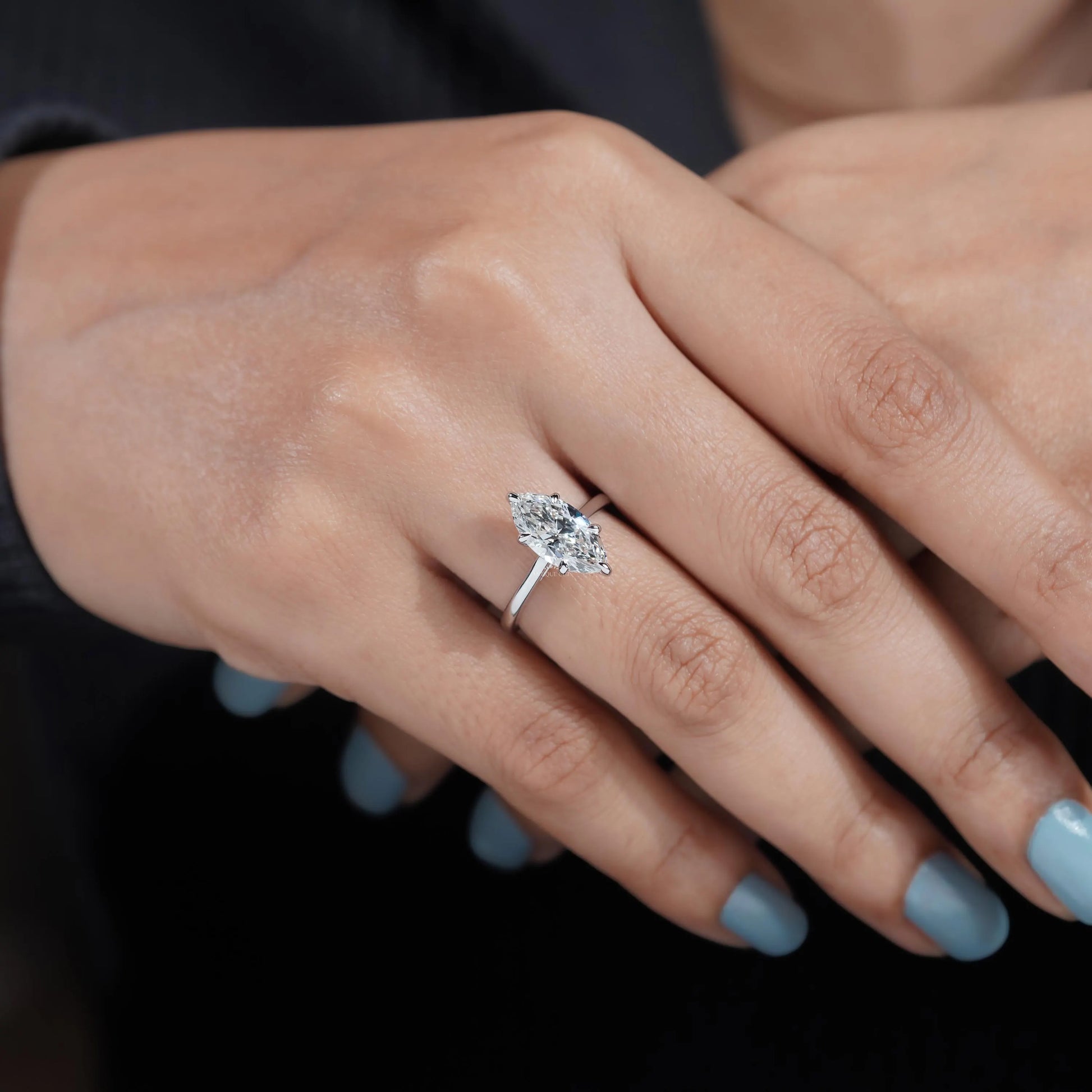 2.50ct Marquise Solitaire Ring | Lab Diamond IGI Certified | Marquise Cut Engagement Ring