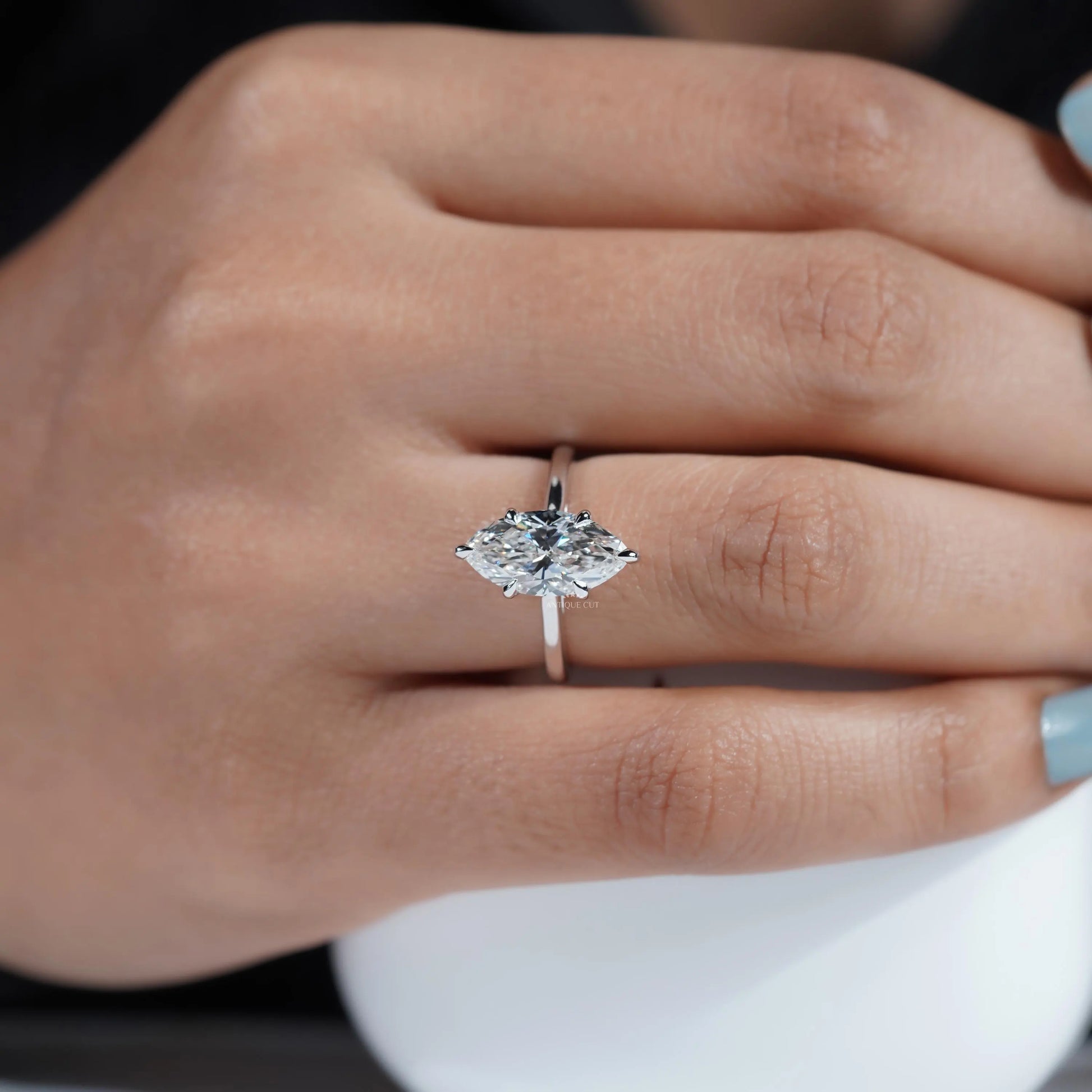 2.50ct Marquise Solitaire Ring | Lab Diamond IGI Certified | Marquise Cut Engagement Ring