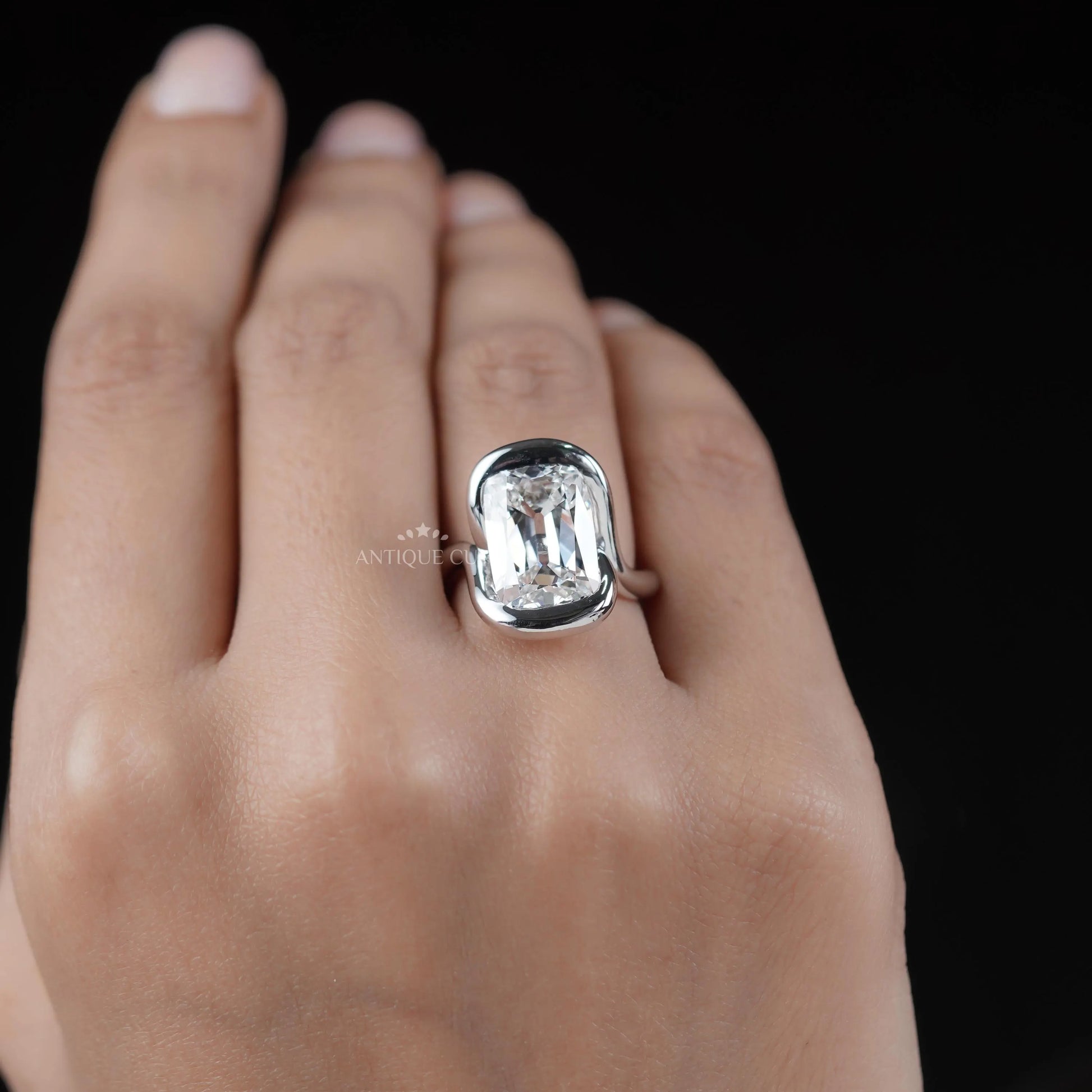 Classic vintage cushion diamond engagement ring design