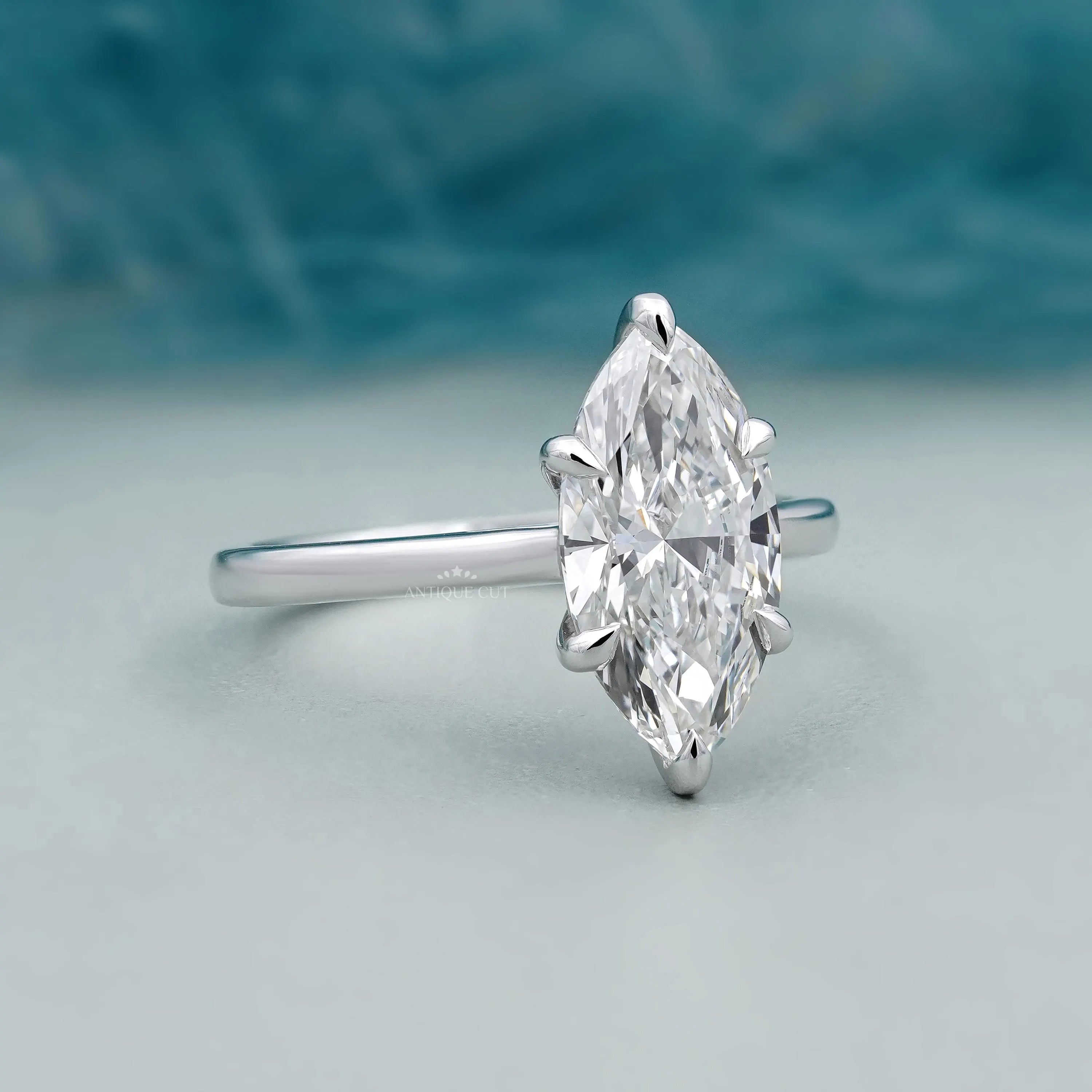 IGI certified marquise solitaire diamond ring