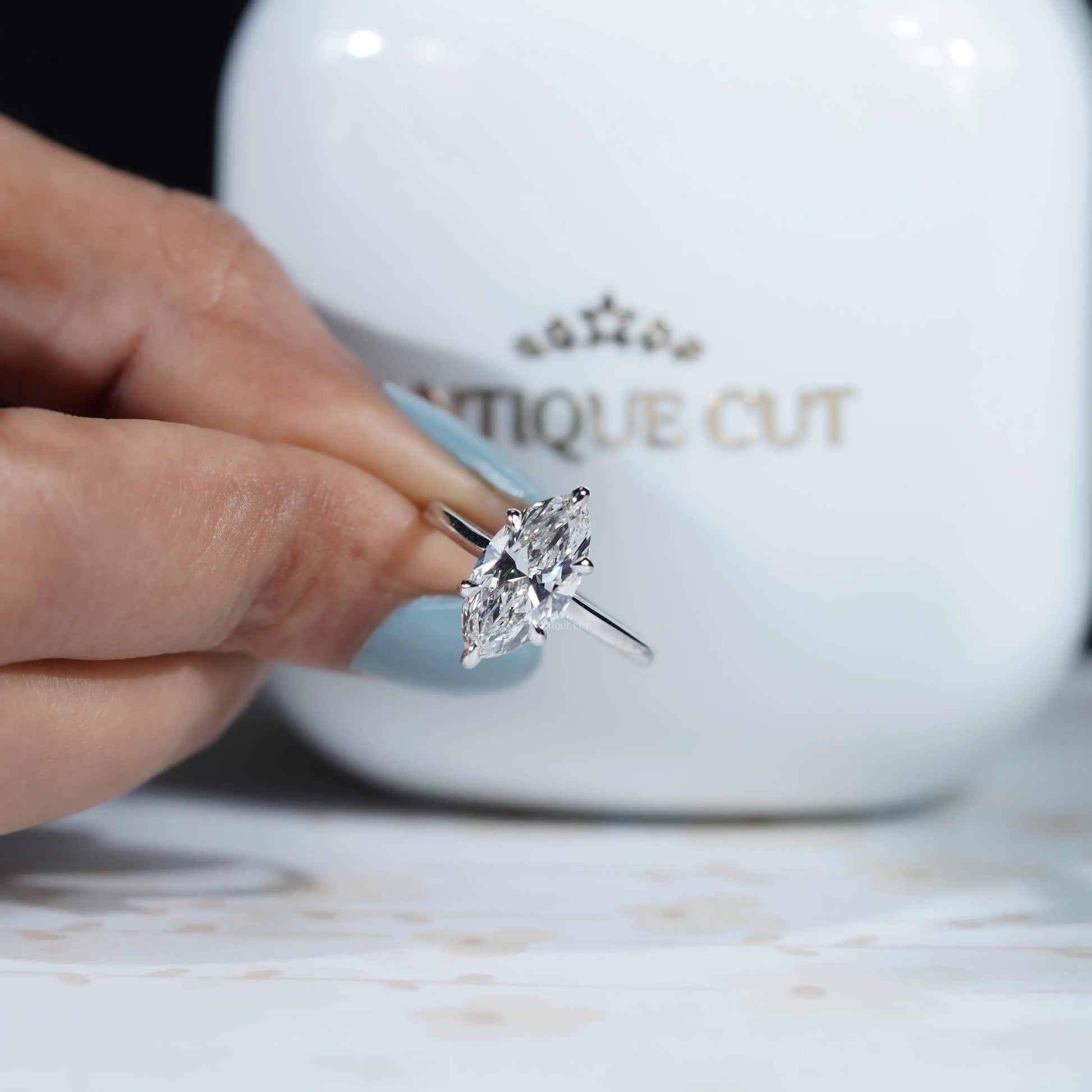 2.50ct Marquise Solitaire Ring | Lab Diamond IGI Certified | Marquise Cut Engagement Ring