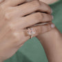 Vintage inspired pink radiant cut diamond ring hidden stone