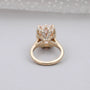 Pink radiant cut diamond ring hidden stone yellow gold