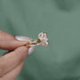 Unique pink radiant cut diamond ring pave band hidden stone