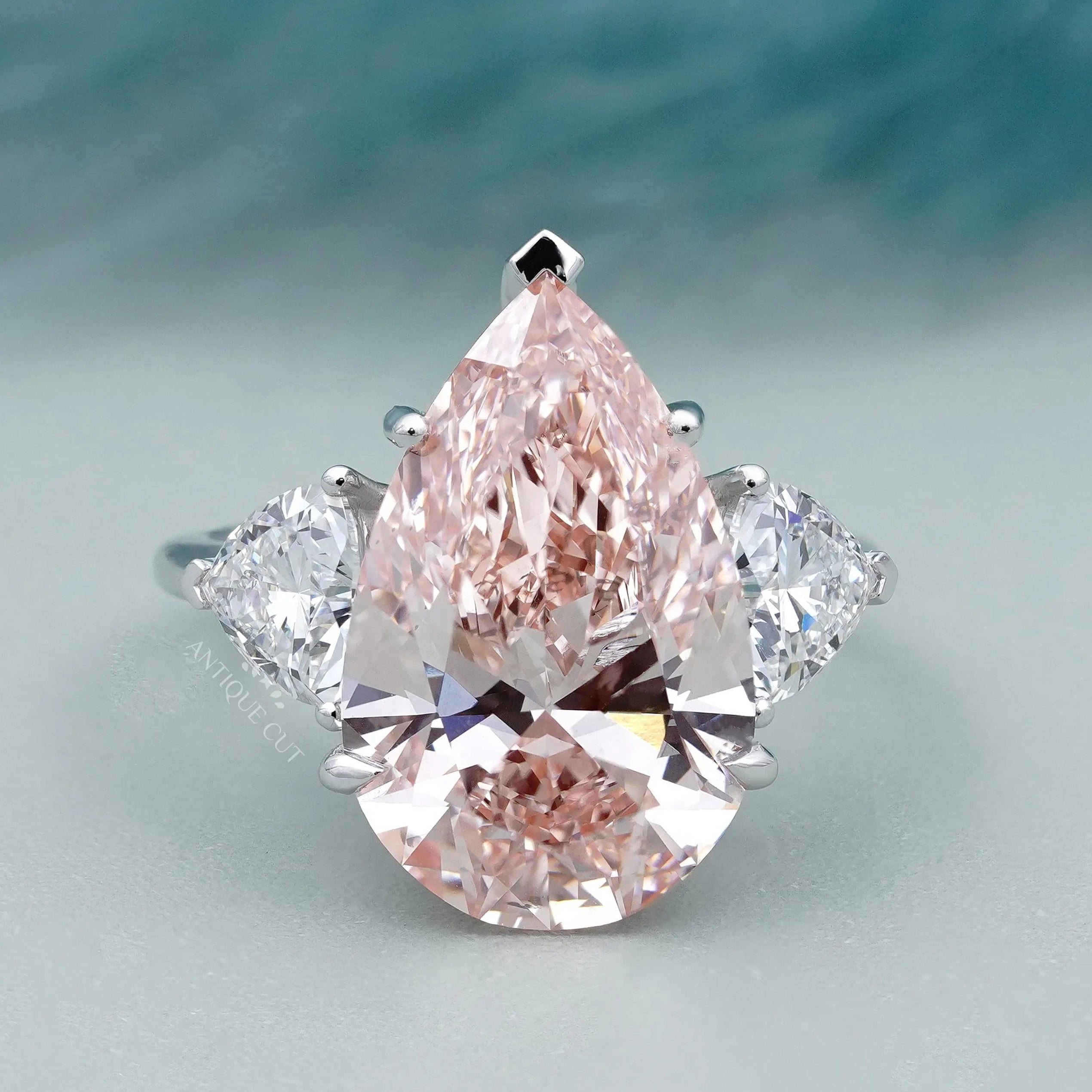 Pear Cut Lab Grown Diamond Engagement Ring