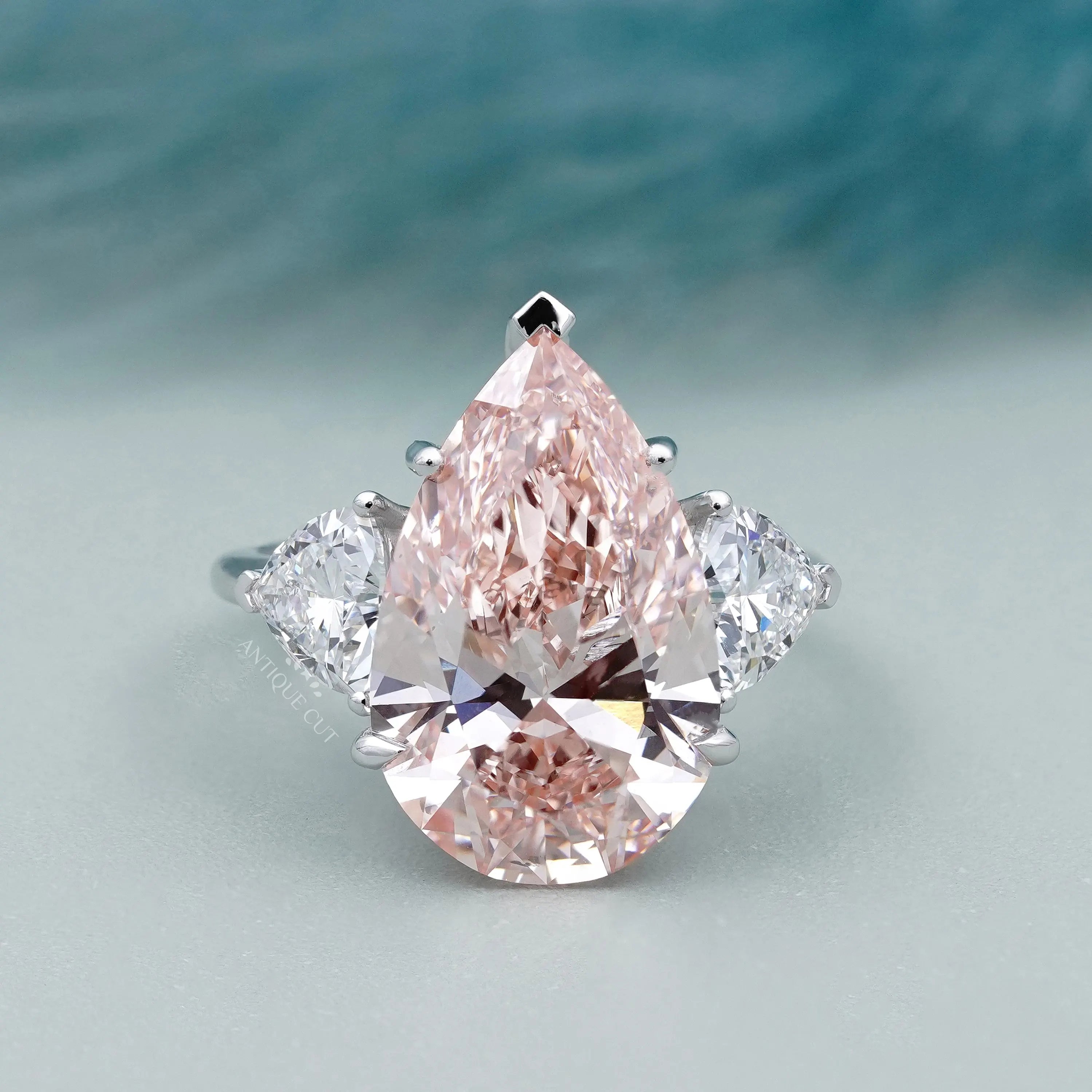 Pear Cut Lab Grown Diamond Engagement Ring