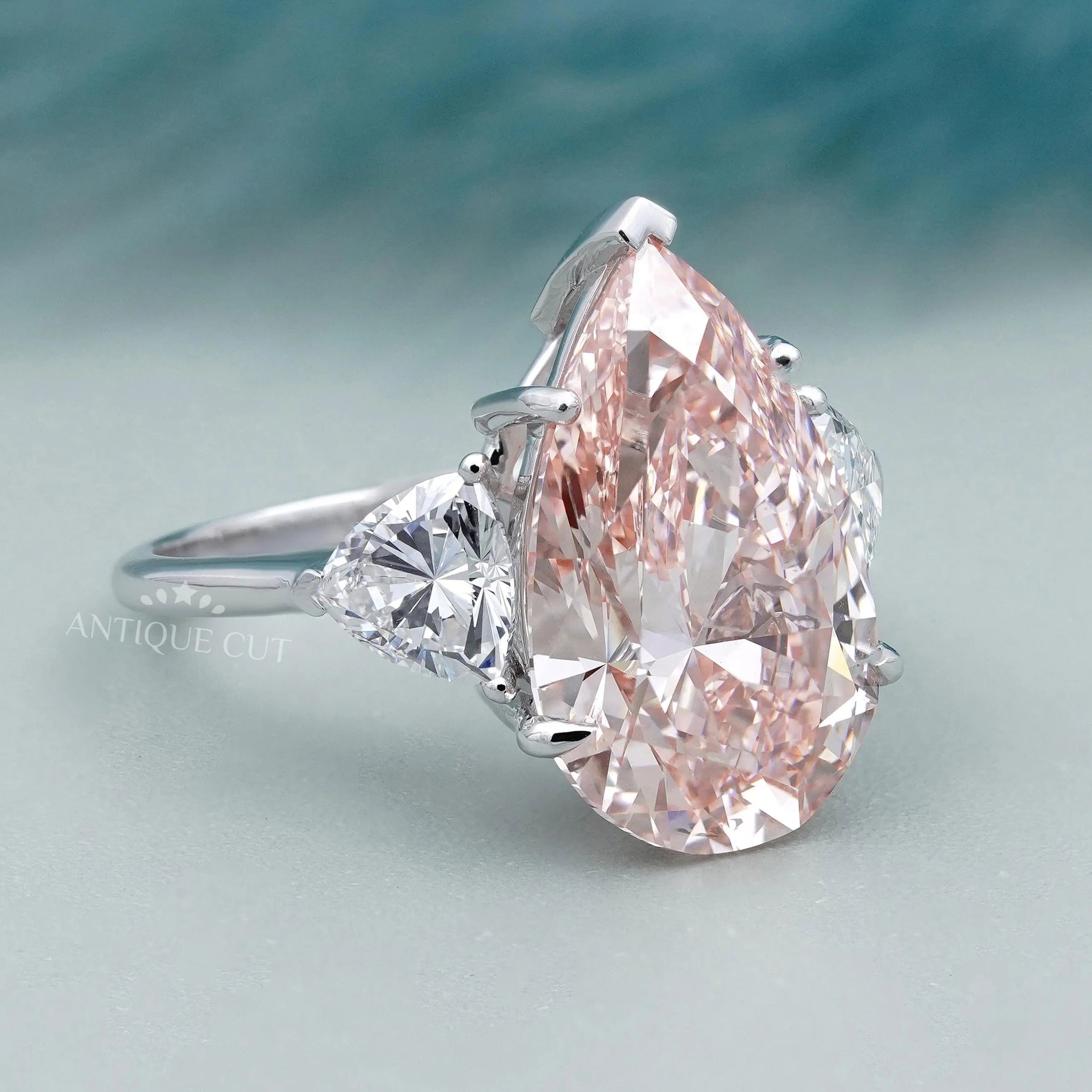 Pear Cut Lab Grown Diamond Engagement Ring