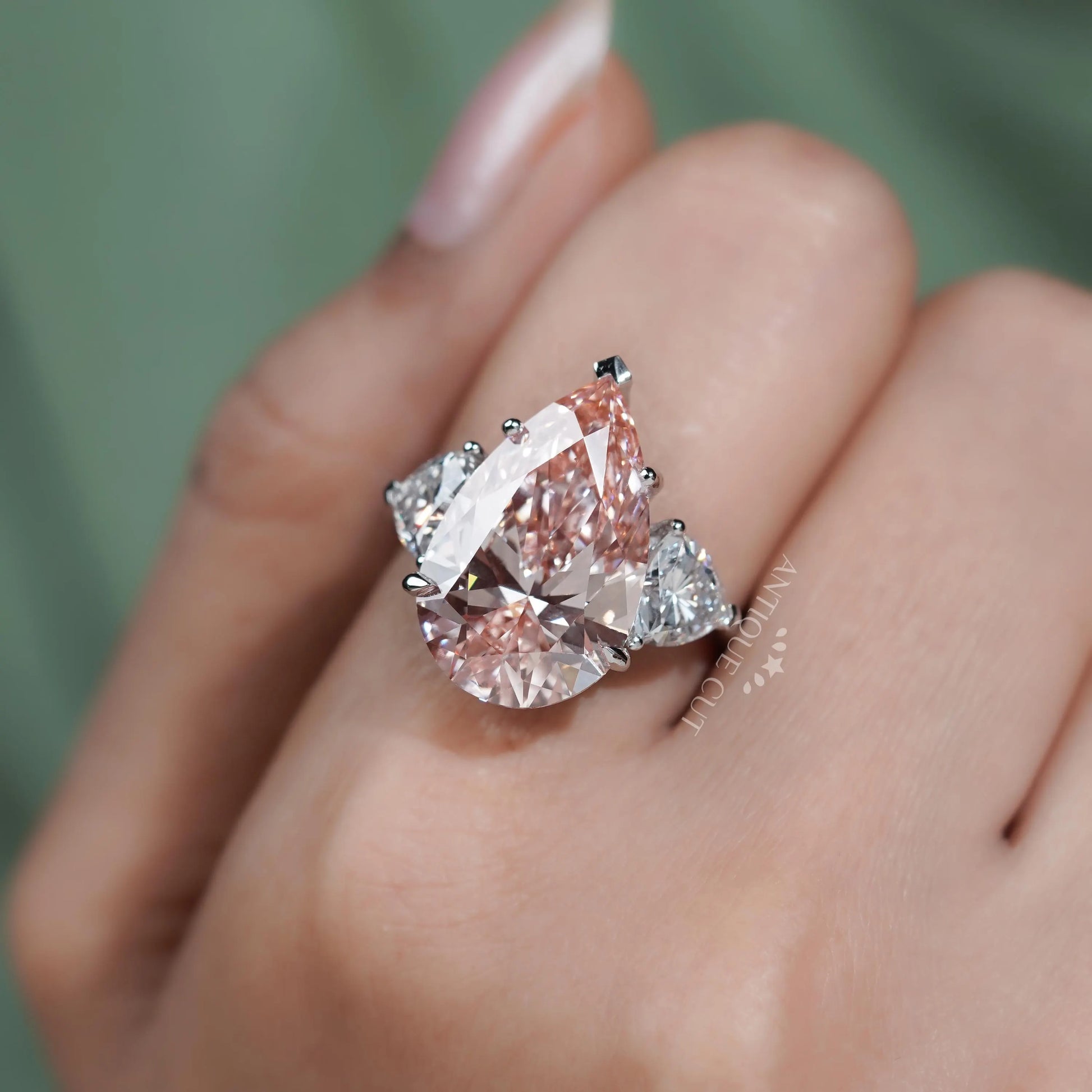 Pear Cut Lab Grown Diamond Engagement Ring