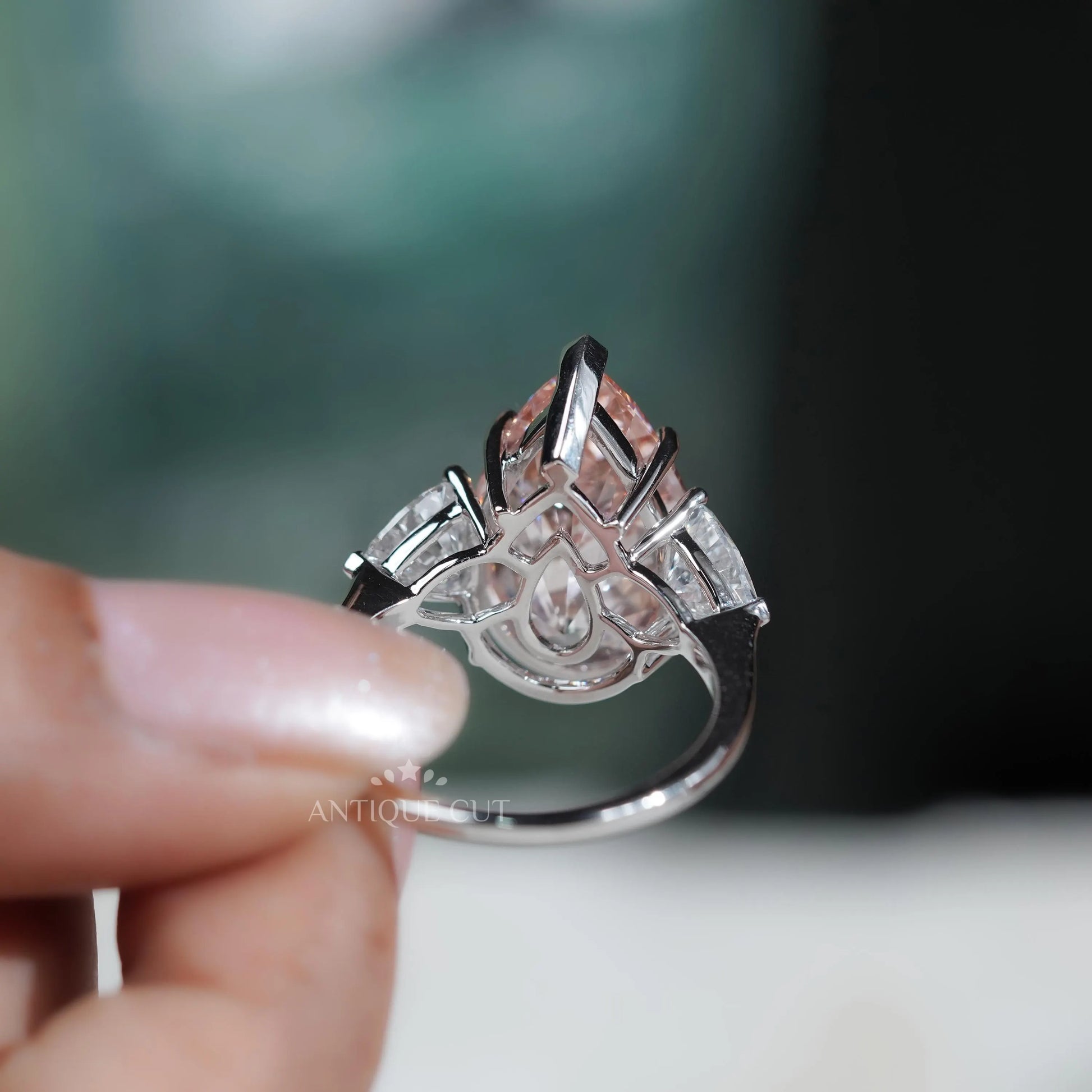 Pear Cut Lab Grown Diamond Engagement Ring