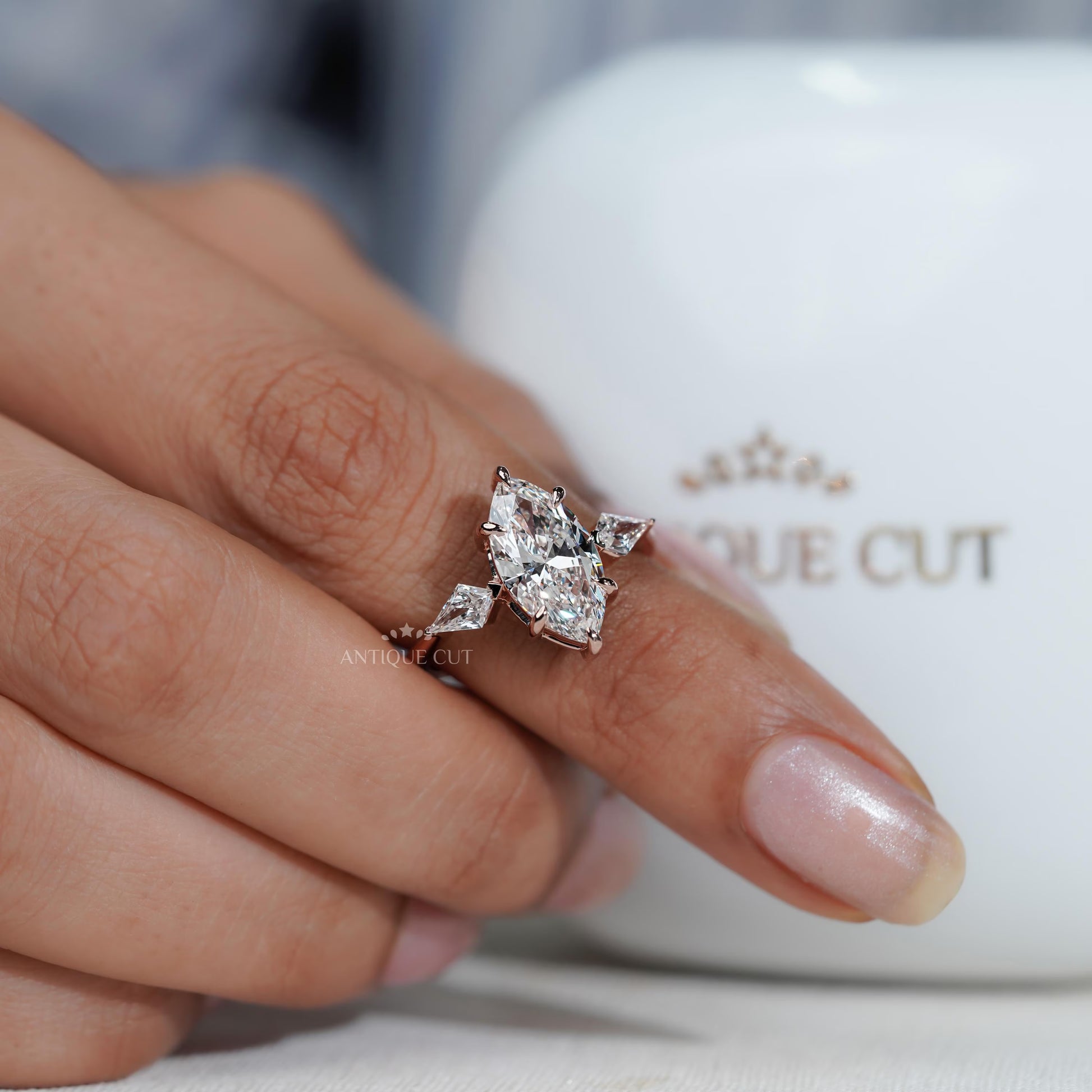 Diamond ring on a finger 