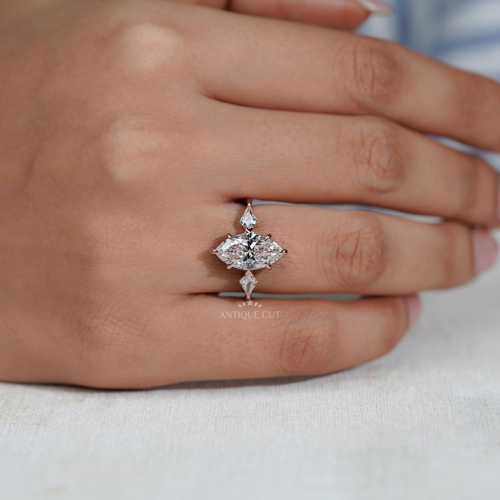 Diamond ring on a finger 