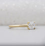 Lab grown cushion cut diamond ring with hidden accent
