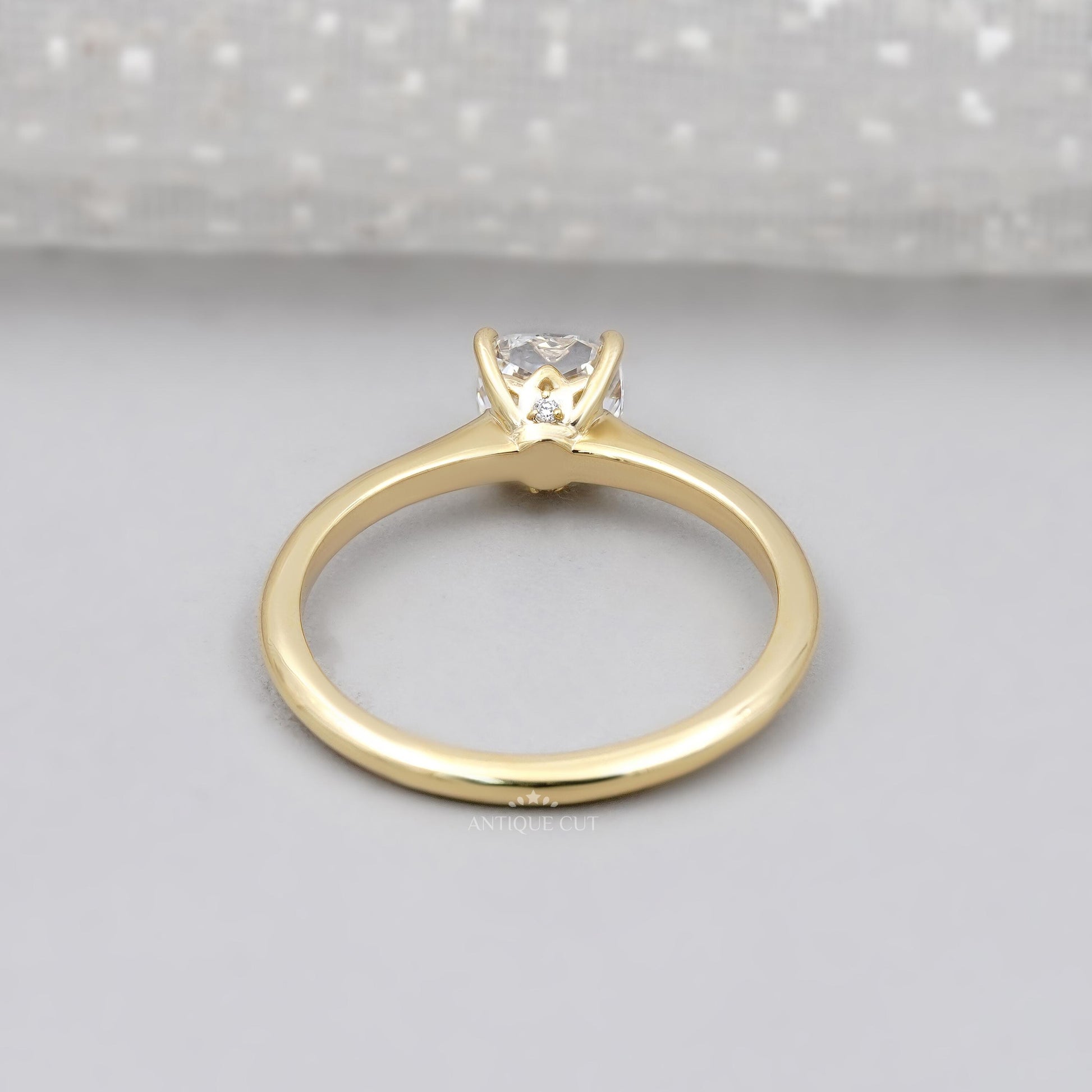 Elegant cushion cut diamond engagement ring with hidden accent
