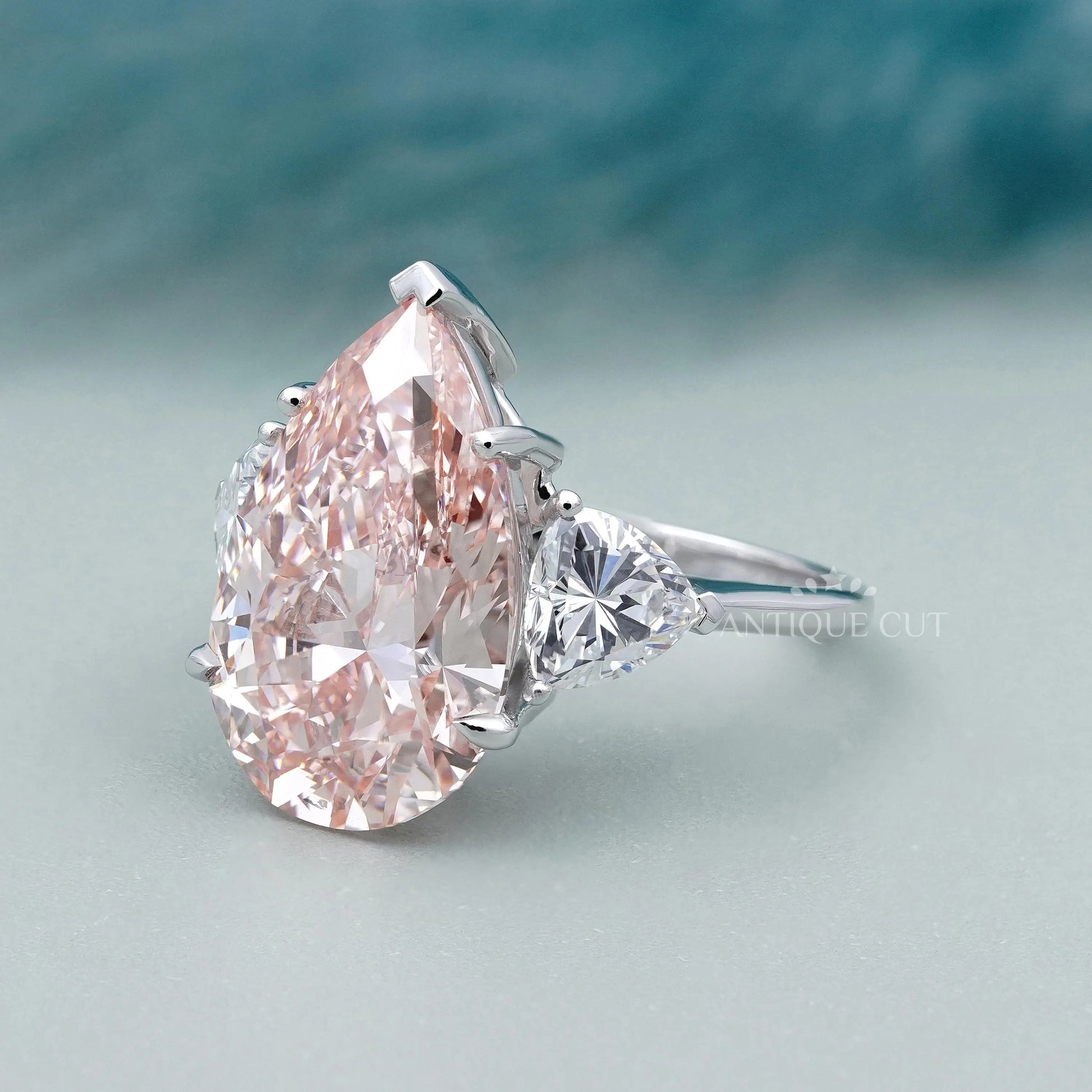 Pear Cut Lab Grown Diamond Engagement Ring