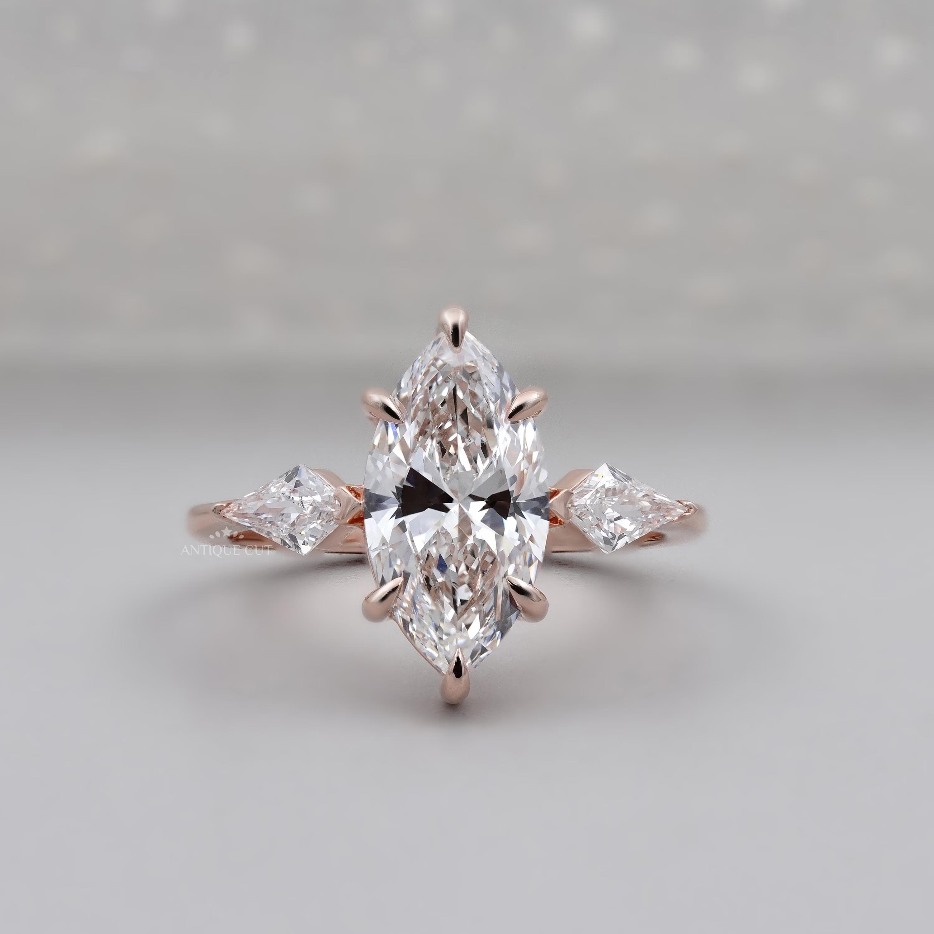  Marquise Cut Lab Grown Diamond Engagement Ring