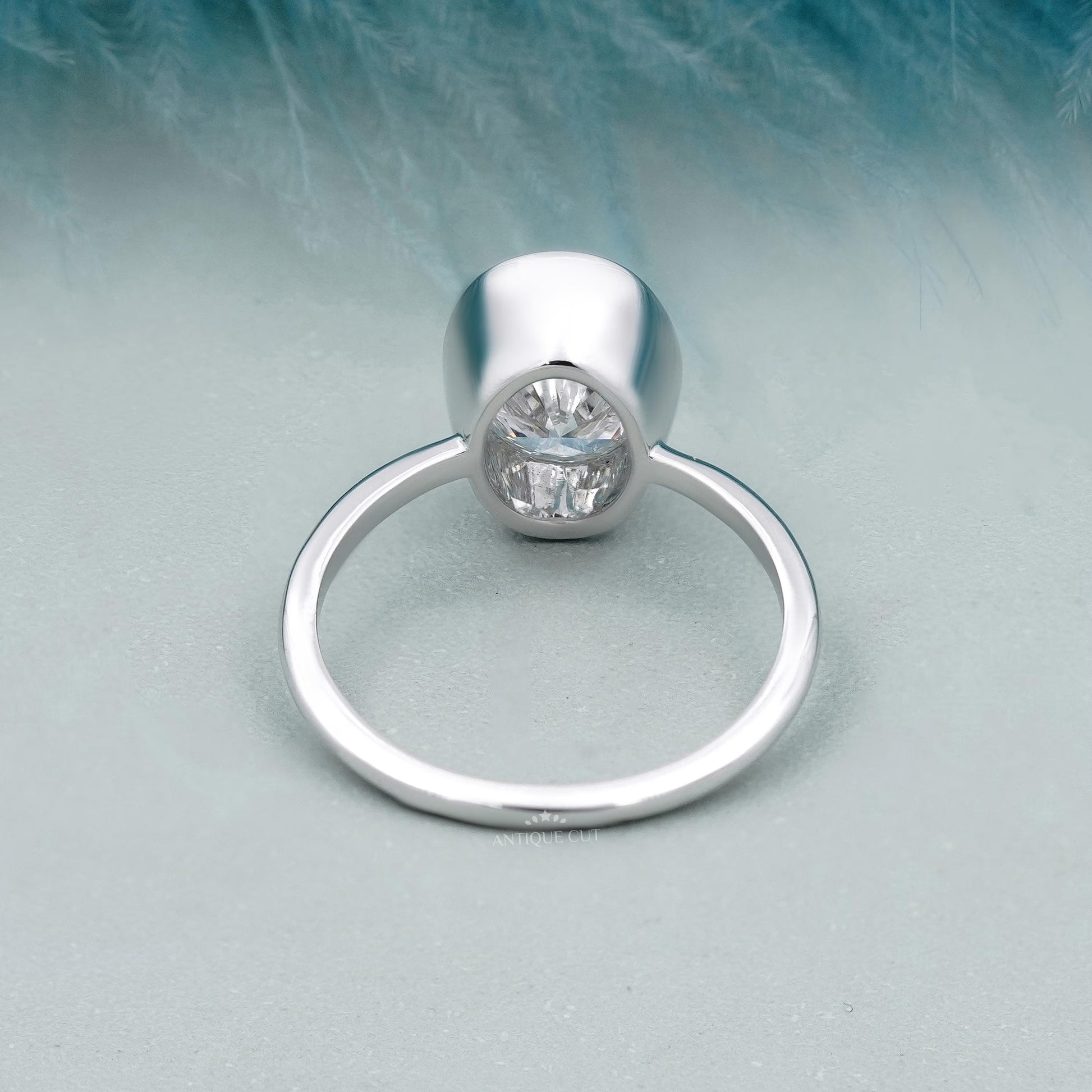 Diamond ring on a light blue background

