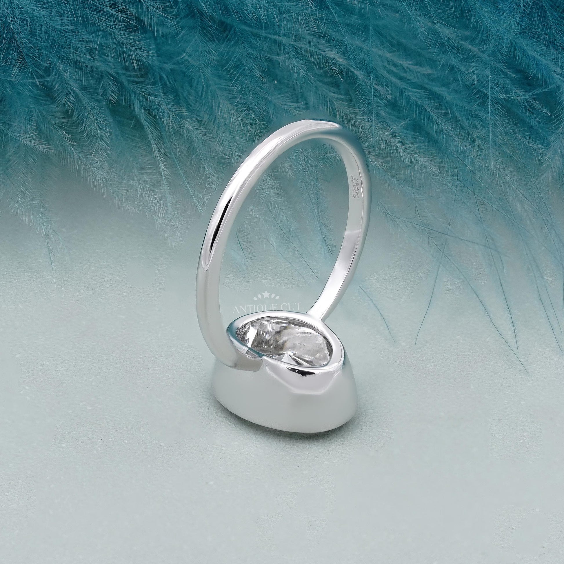 Diamond ring on a light blue background


