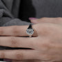 Vintage inspired old mine cushion engagement ring